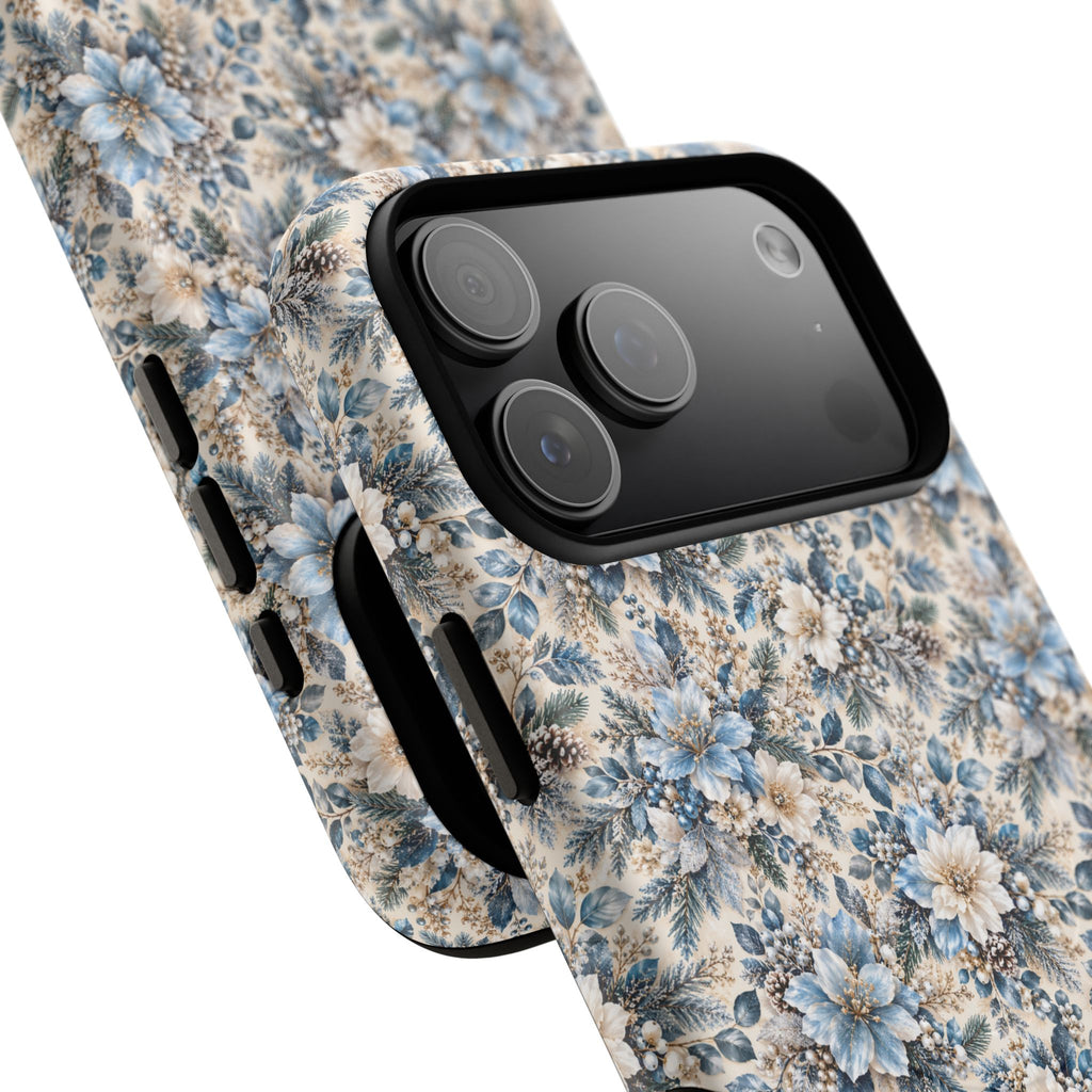 Icy Blue Floral MagSafe Tough Phone Case