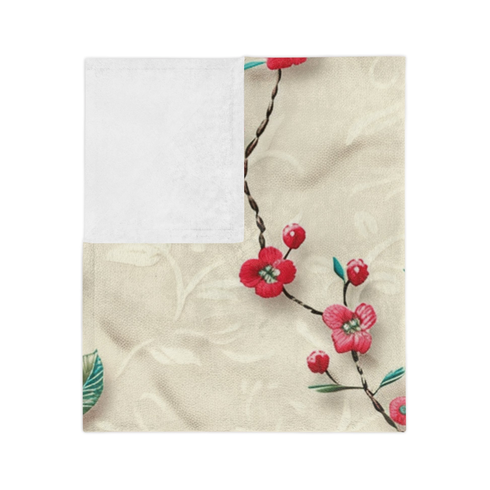 Cozy 3D Embroidery Illusion Red Flowers Minky Blanket Elegant Floral Comfort for Home & Gift Throw - Ultra Soft lightweight Perfect for Home, Couch, or Bed | Best Gift  Comfort Blanket, Perfect for Snuggling Housewarming Gift Throw - MRSBYVALLE