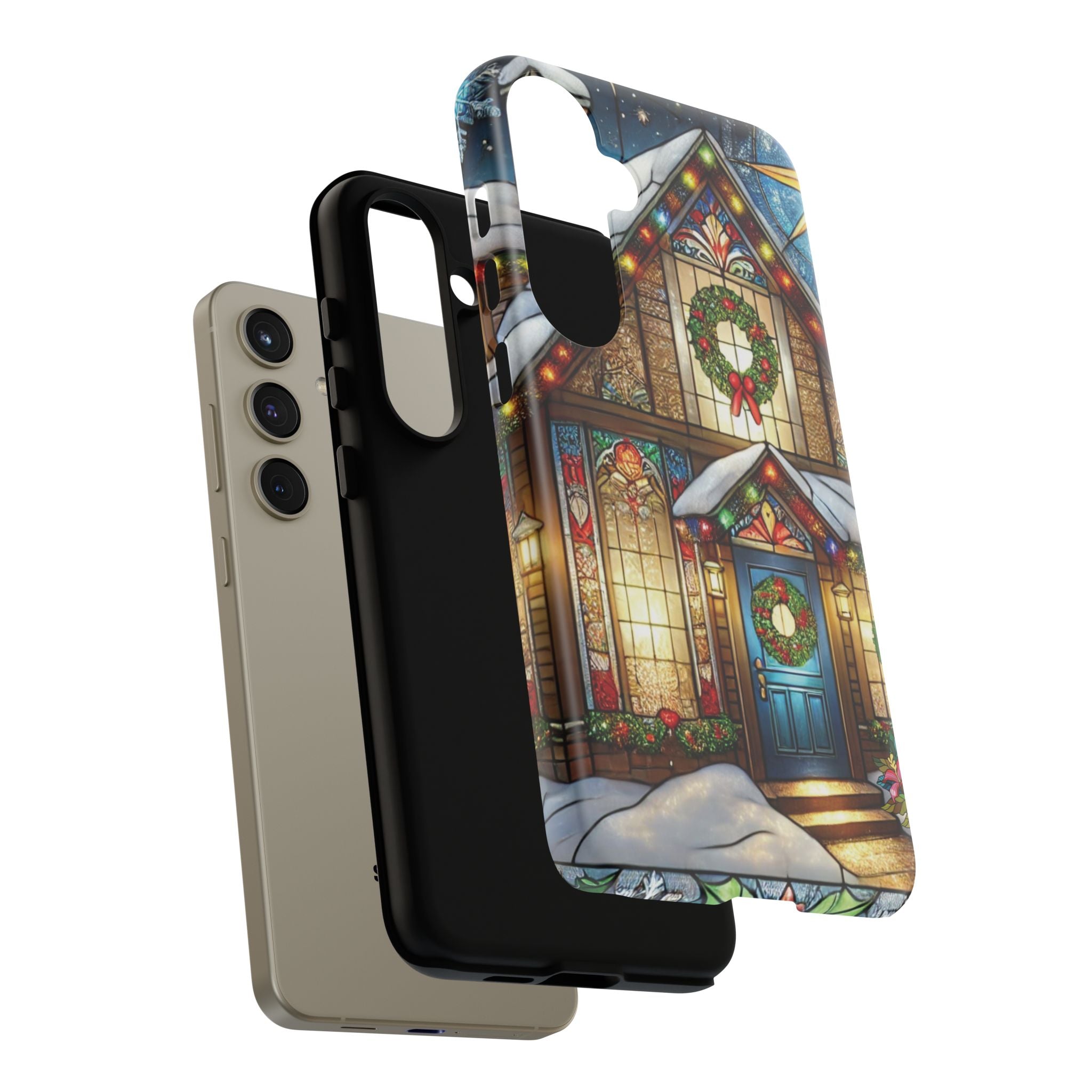 Phone Case - Stain Glass Christmas Unique Holiday Protection Gift for Her