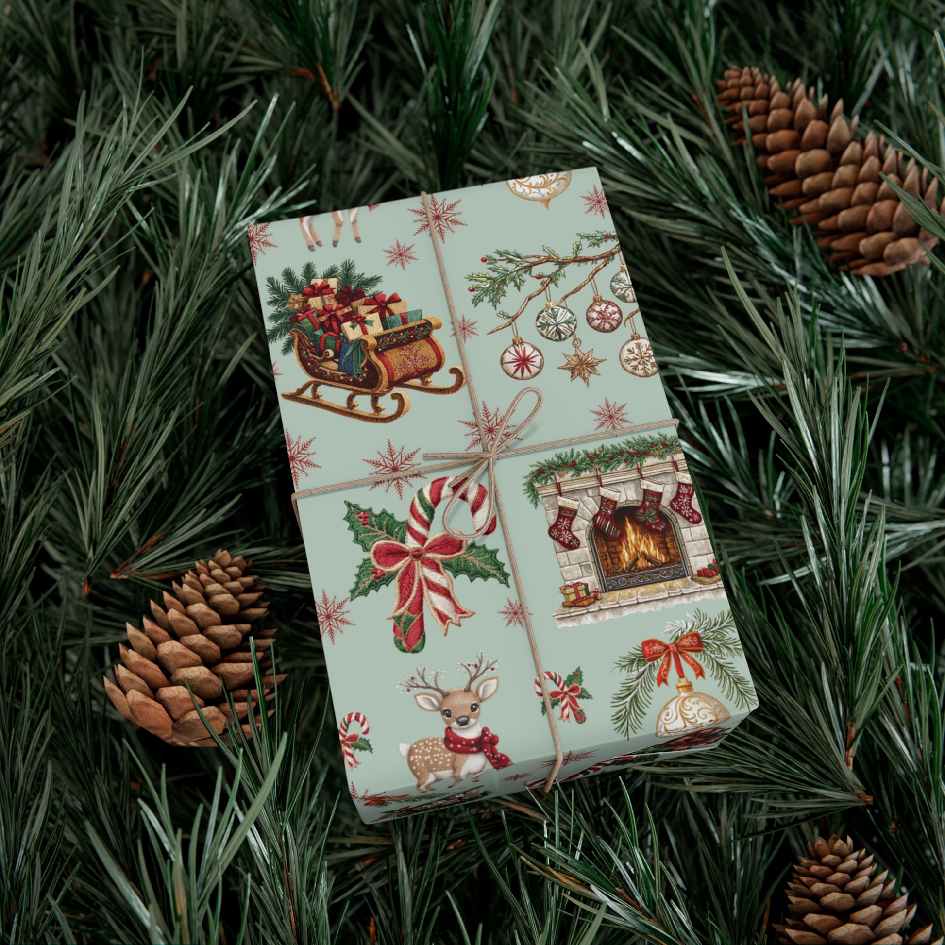 Vintage Christmas Wrapping Paper Festive Holiday Gift Wrap with Retro-Inspired Designs, Perfect for Christmas Presents, Crafting, & Holiday Decor – Premium Quality - MRSBYVALLE