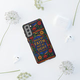Walk by Faith Stain Glass Illusion Everywhere Christian Tough Phone Case with Bible Verse or Affirmation  Protective, Inspirational Gift for Christians
