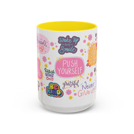 Good Vibes Only Coffee Mug 11 & 15 oz Ceramic Inspirational Cup, Positive Affirmation Gift for Mom, Teacher & Coworker | Morning Motivation Mother's Day, or Cozy Spring Mornings