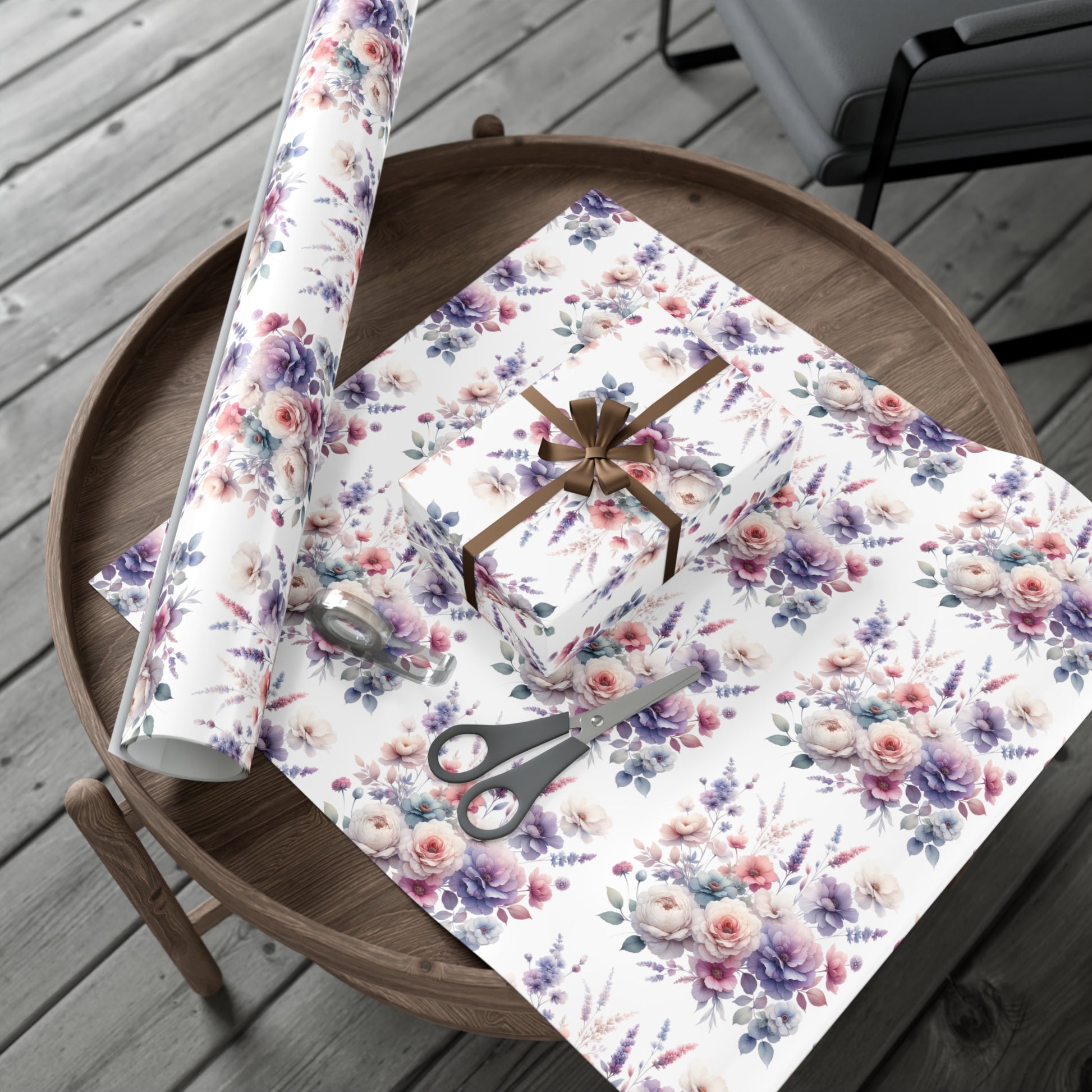 Pastel Wildflowers Gift Wrap It's Perfect for Weddings, Bridal & Baby Showers Eco-Friendly, Vibrant Design in Matte/Satin, All Occasion.