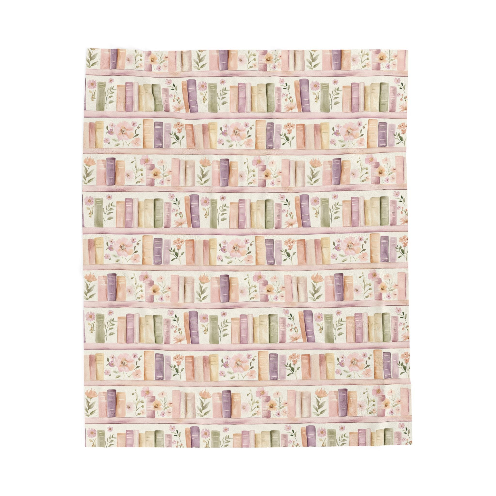 Couverture douillette en velours fleuri « Lavender Books » pour coin lecture
