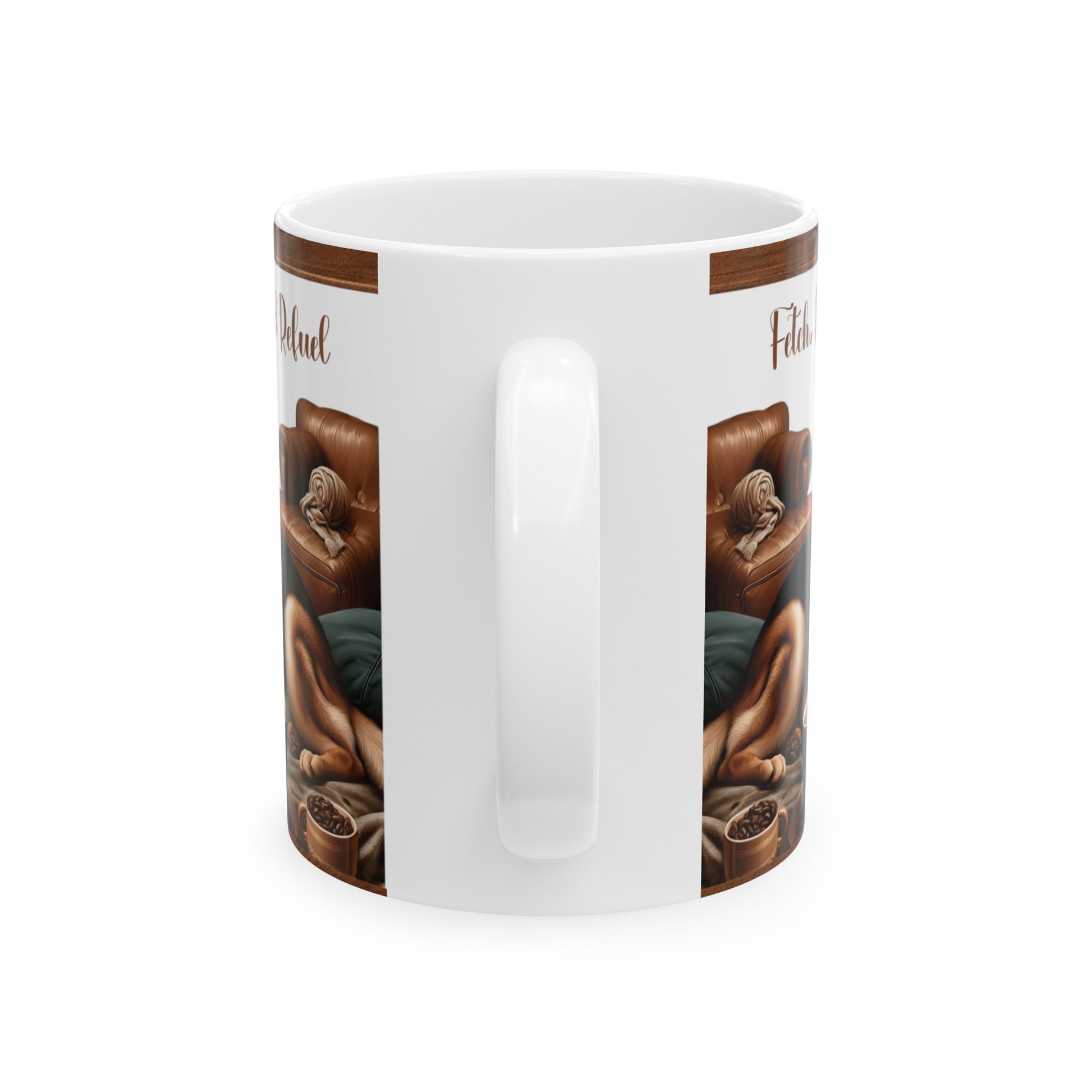 Fetch, Read, and Refuel Ceramic Coffee Mug Perfect for Dog Lovers and Book Enthusiasts | Available in 11 oz & 15 oz Ideal Gift for Cozy Coffee Moments - MRSBYVALLE