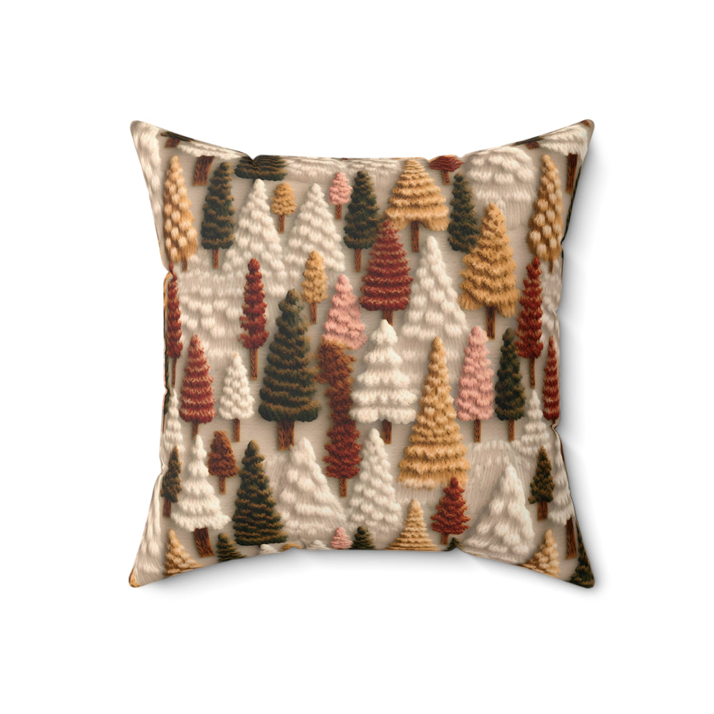 Natural Trees Design Square Pillow Elegant Holiday Decor Perfect for all Seasonal Decorations Perfect Accent for Living Rooms, Bedrooms, Soft, Durable, Pillow Gift New House, Bridal Shower Gift - MRSBYVALLE