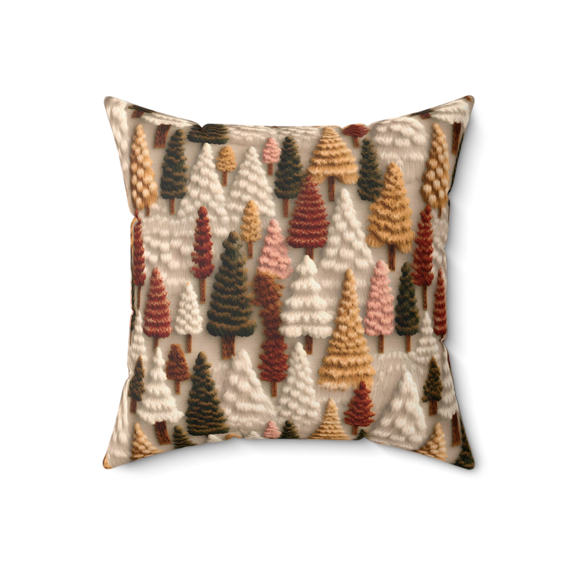 Natural Trees Design Square Pillow Elegant Holiday Decor Perfect for all Seasonal Decorations Perfect Accent for Living Rooms, Bedrooms, Soft, Durable, Pillow Gift New House, Bridal Shower Gift - MRSBYVALLE