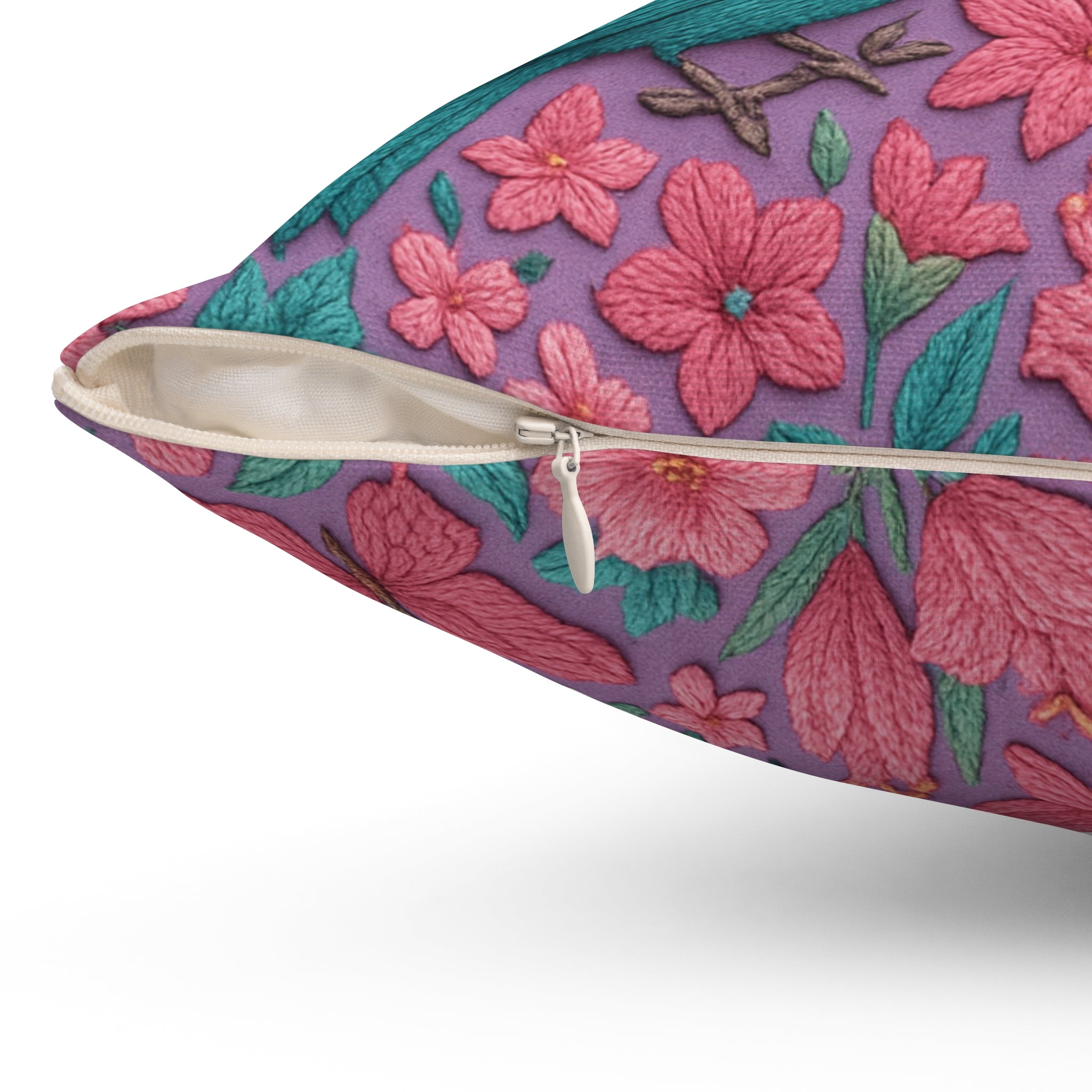 3D Illusion Floral & birds Pillow Square Decorative Throw Pillow, Cottagecore Aesthetic, Romantic Home Decor, Cozy Gift for Her, Double-Sided PrintBedroom, or Reading Nook