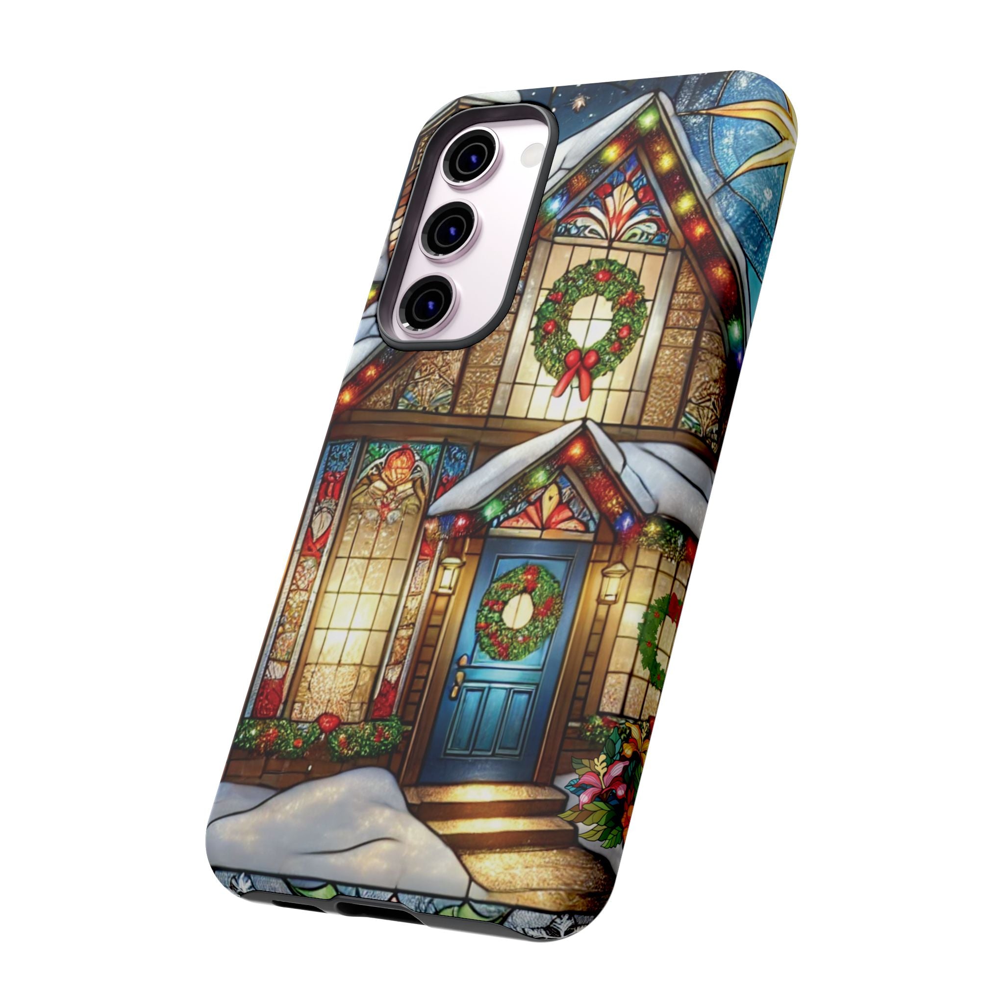 Phone Case - Stain Glass Christmas Unique Holiday Protection Gift for Her