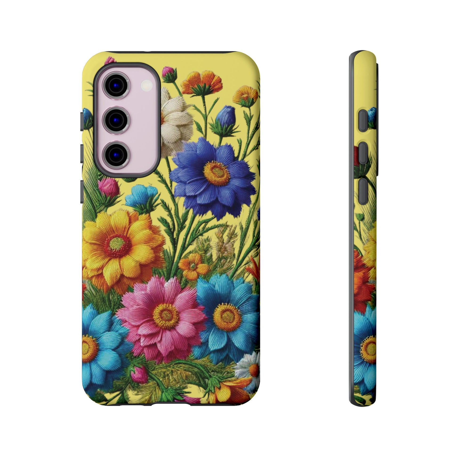 Phone Case Yellow Bright Floral Protective Phone Case Gift for Her Phone 15, Samsung iPhone Samsung  iPhone 15, Samsung iPhone Samsung Accessory Gift for Her