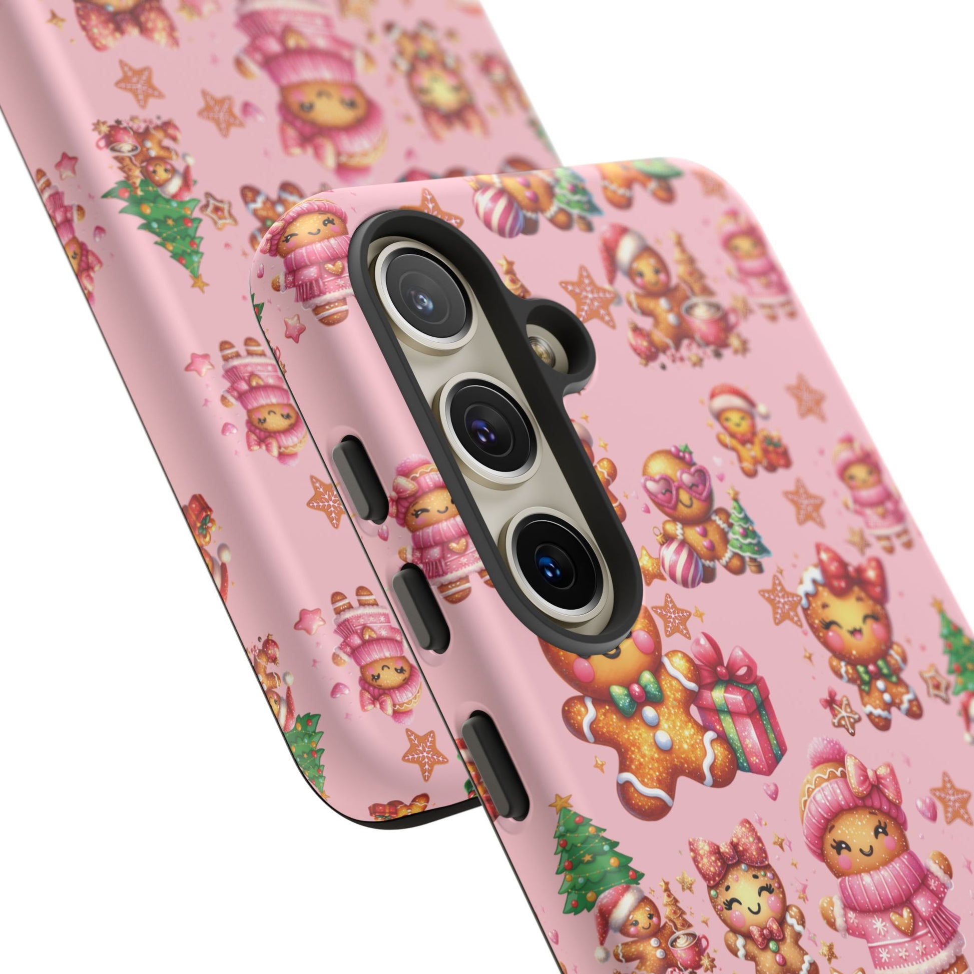 Adorable Pink Gingerbread Girl Phone Case Girly Holiday Vibes, Sweet Christmas Aesthetic, Cute & Festive Gift Idea for Her, Fun Protective Cover