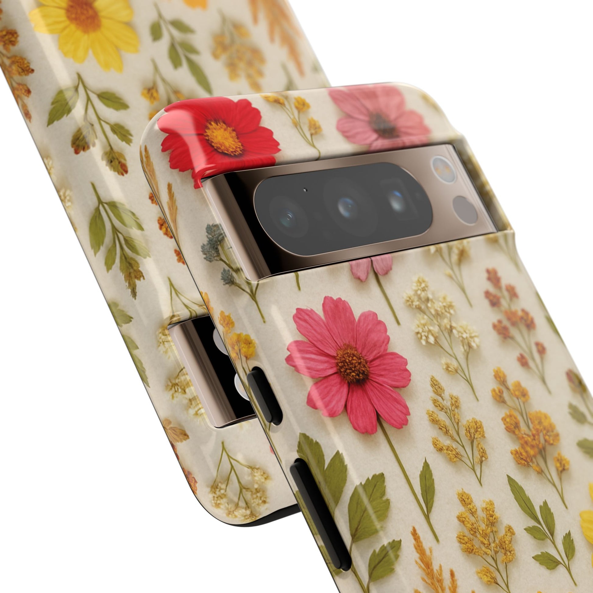 Dried Flowers Illusion Phone Case – Realistic Botanical Aesthetic, Colorful Pressed Floral Art, Trendy Nature-Inspired Protective Cover  iPhone & Samsung Models