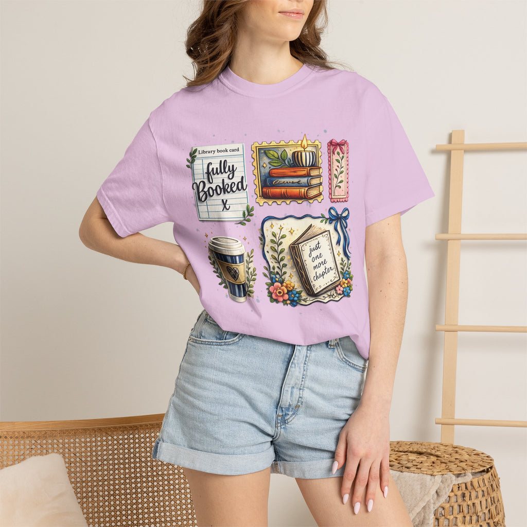 T-shirt Comfort Colors "Just One More Chapter & Coffee" – Confortable pour les amoureux des livres