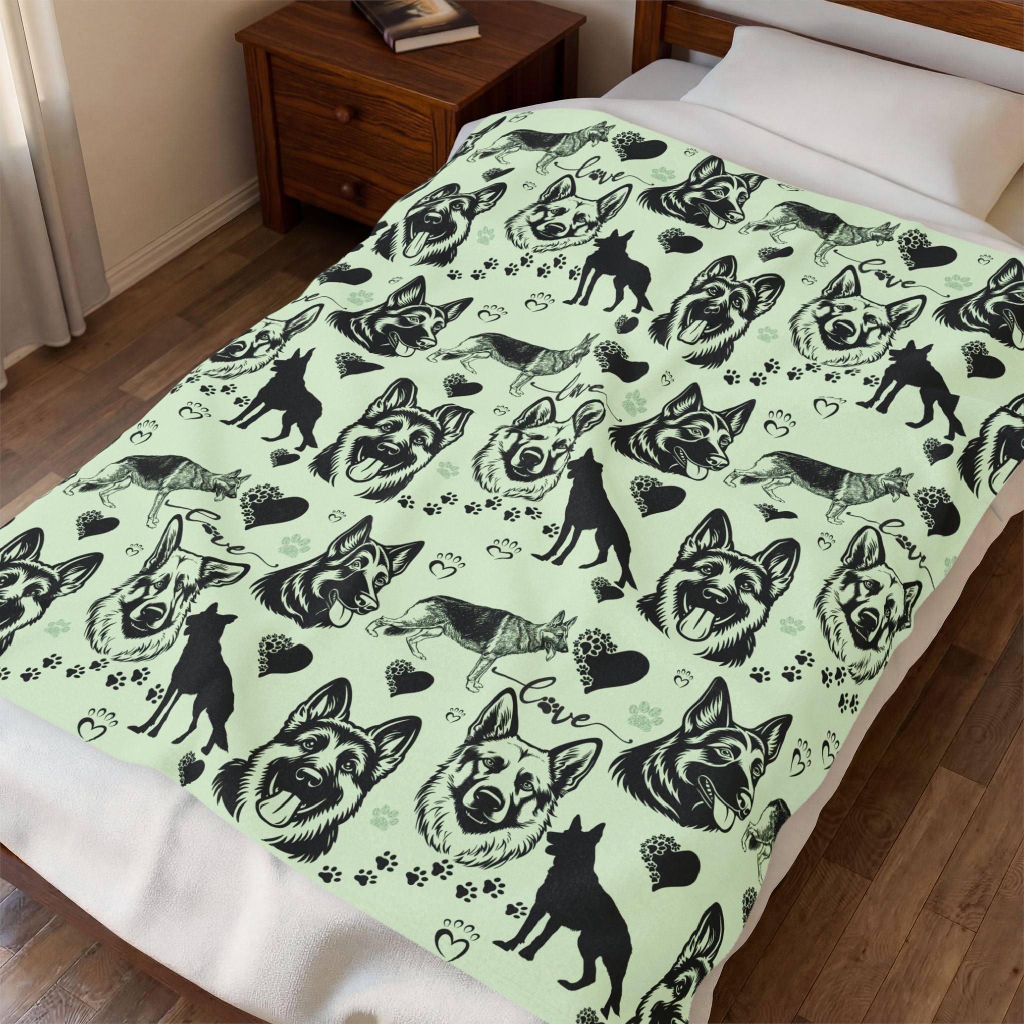 German Shepherd Velveteen Plush Blanket — Cozy Dog Lover Throw