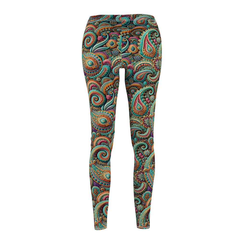 Women's Paisley Leggings – High-Waisted, Soft, and Comfy for Yoga, Running & Everyday Wear | Trendy Boho Available in Plus Sizes