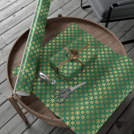 Elegant Luxuries Emerald Green Wrapping Paper with Gold Accents Perfect for Christmas Gifts, Weddings, & Special Occasions – Premium Quality Gift Wrap for Luxurious Presentation - MRSBYVALLE