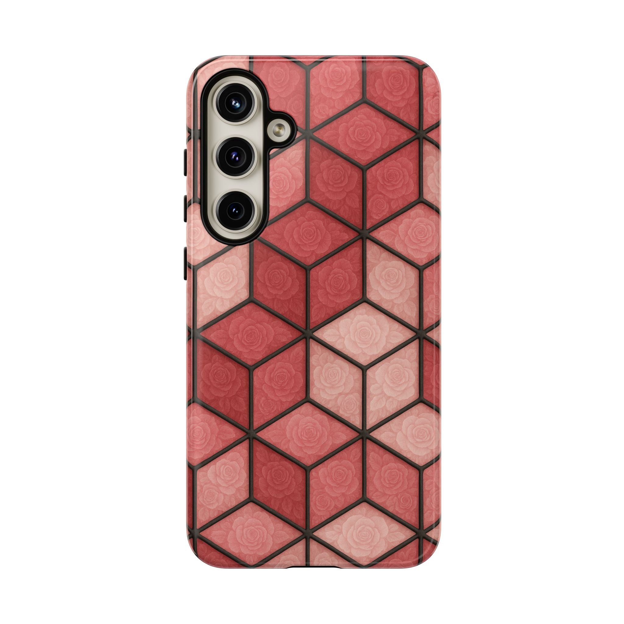 Geometric Stained Glass Illusion Phone Case Colorful Abstract Art, Aesthetic Protective Cover for iPhone, Samsung & Google, Unique Gift Idea Mom