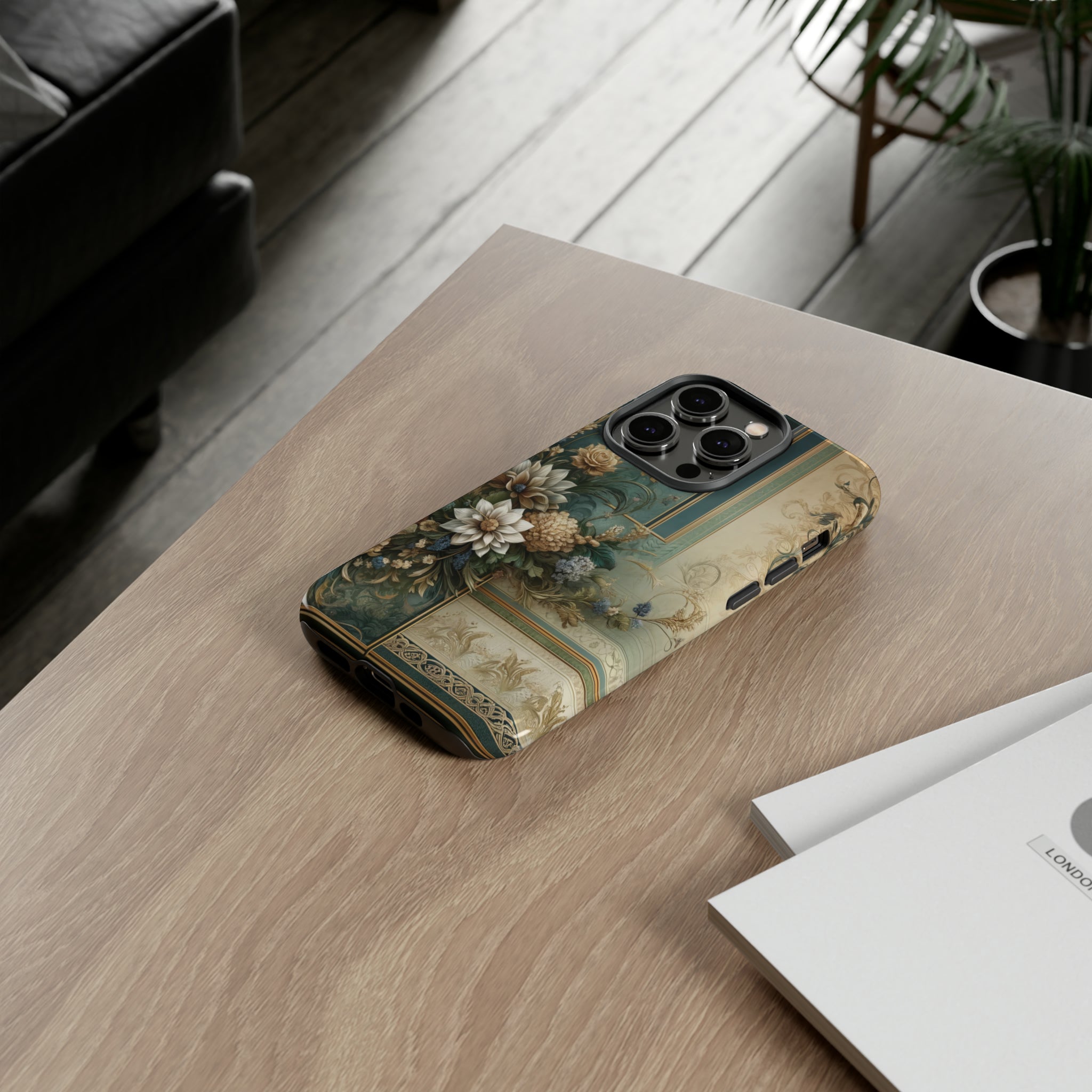 Victorian Floral Boho Luxury Phone Tough Case Floral Elegant Durable Stylish for Modern Devices iPhone 15, Samsung iPhone Samsung Accessory Gift for Her.