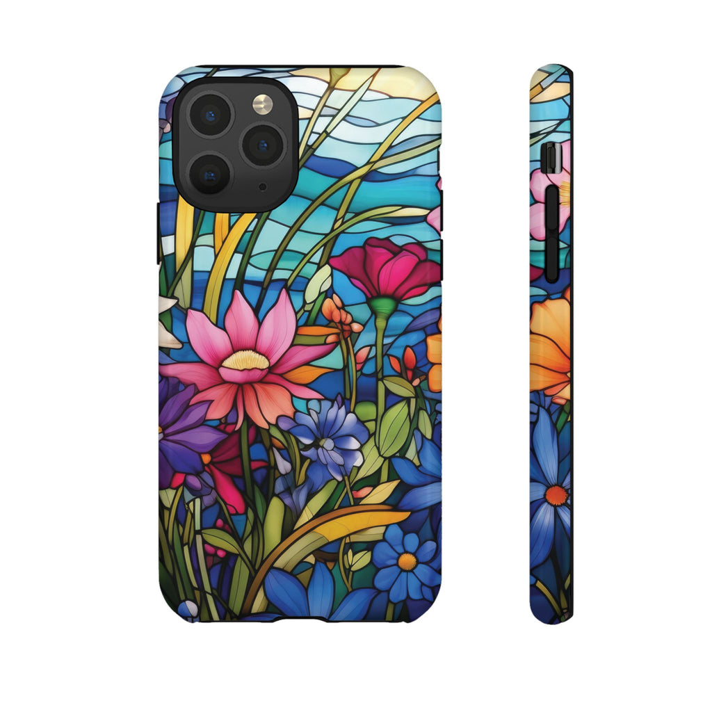 Wildflowers Stain Glass Illusion Phone Case Unique Holiday Protection for Your Device | Stylish & Durable Cover Gift for Her Phone 15, Samsung iPhone Samsung Accessory Gift for Her