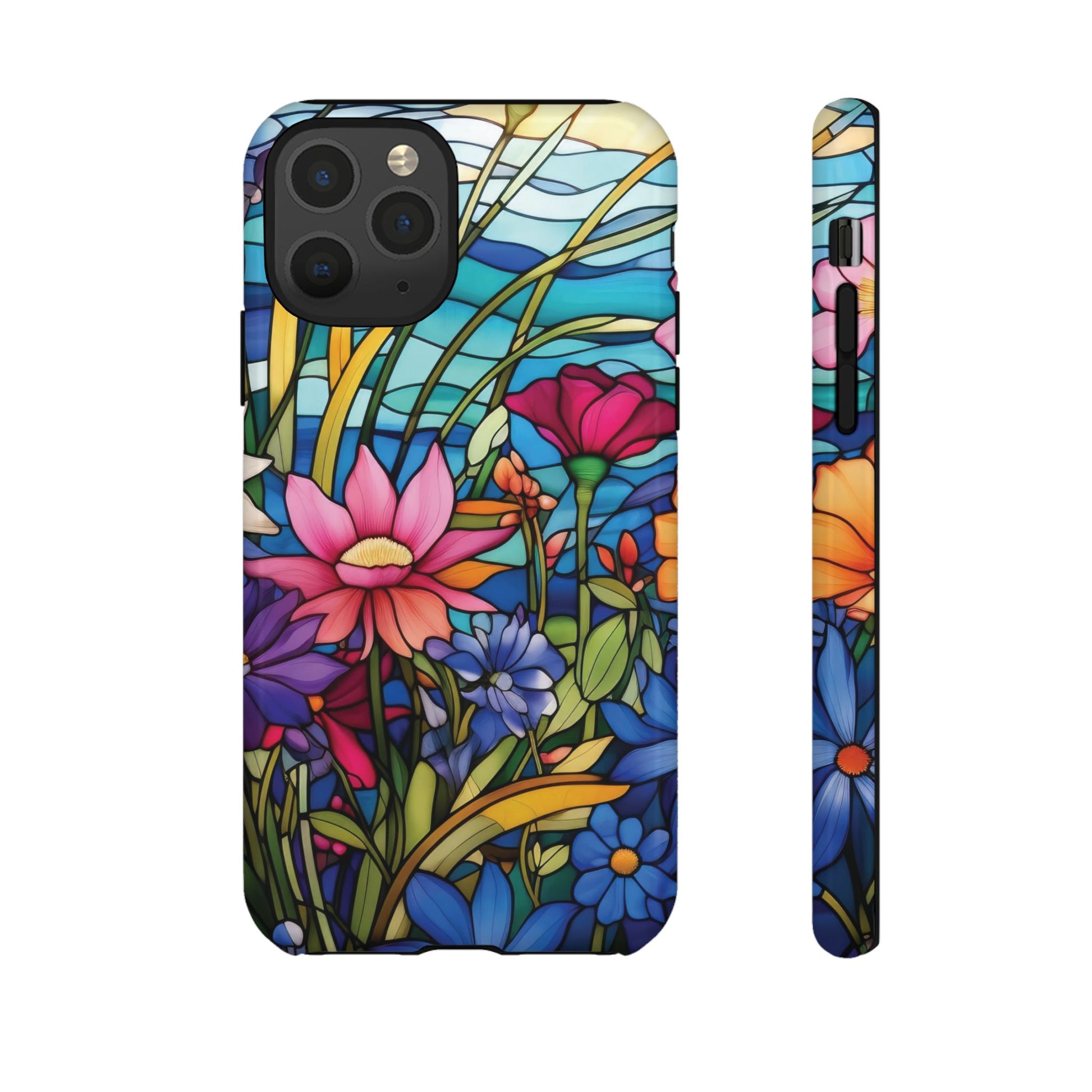 Wildflowers Stain Glass Illusion Phone Case Unique Holiday Protection for Your Device | Stylish & Durable Cover Gift for Her Phone 15, Samsung iPhone Samsung Accessory Gift for Her