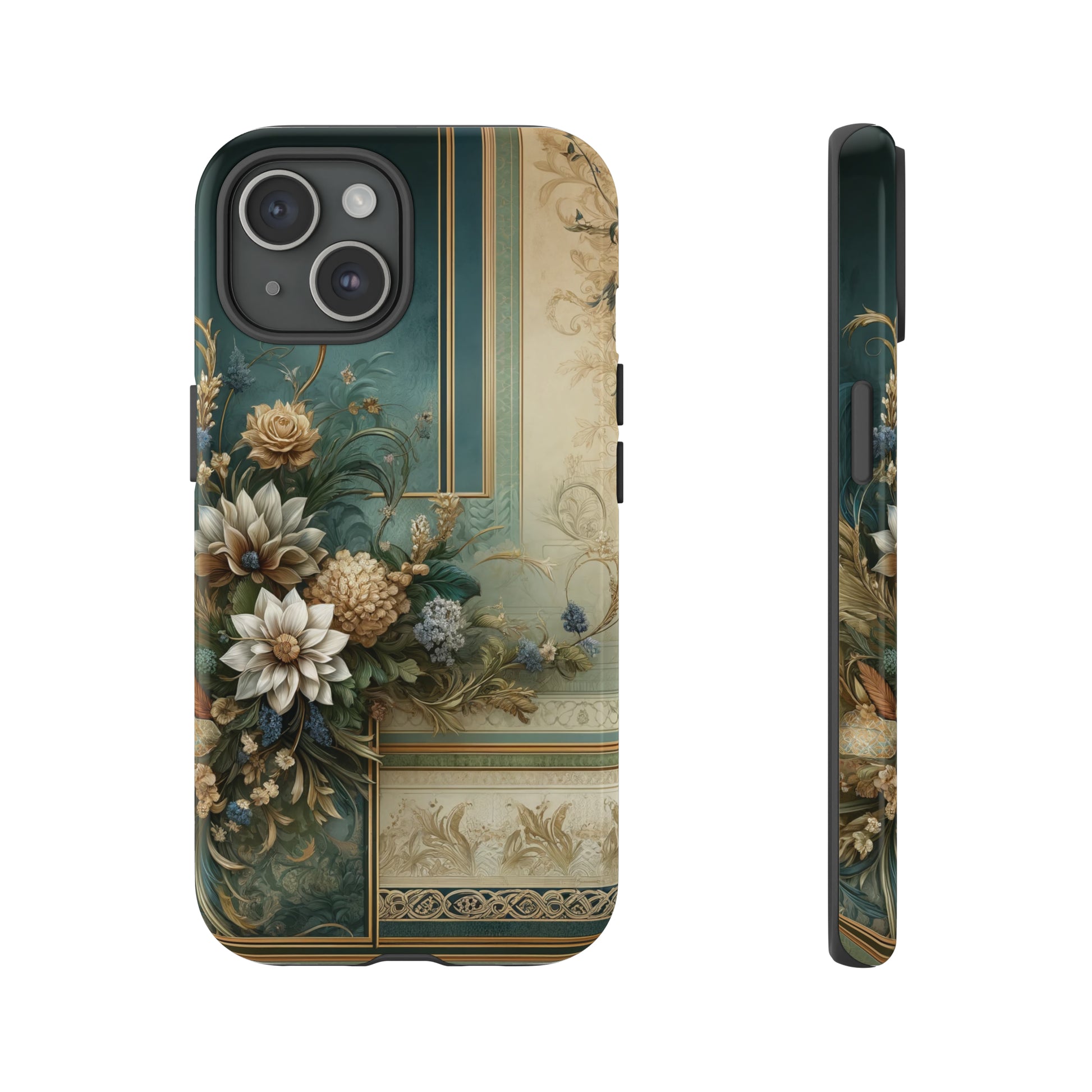 Victorian Floral Boho Luxury Phone Tough Case Floral Elegant Durable Stylish for Modern Devices iPhone 15, Samsung iPhone Samsung Accessory Gift for Her.