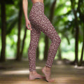 Burgundy White Floral Abstract Women's Casual Leggings Stylish, Comfortable High-Waisted Yoga Pants for Everyday Wear, Workout, and Lounge – Perfect Gift Idea for Her – Available in Plus Sizes - MRSBYVALLE