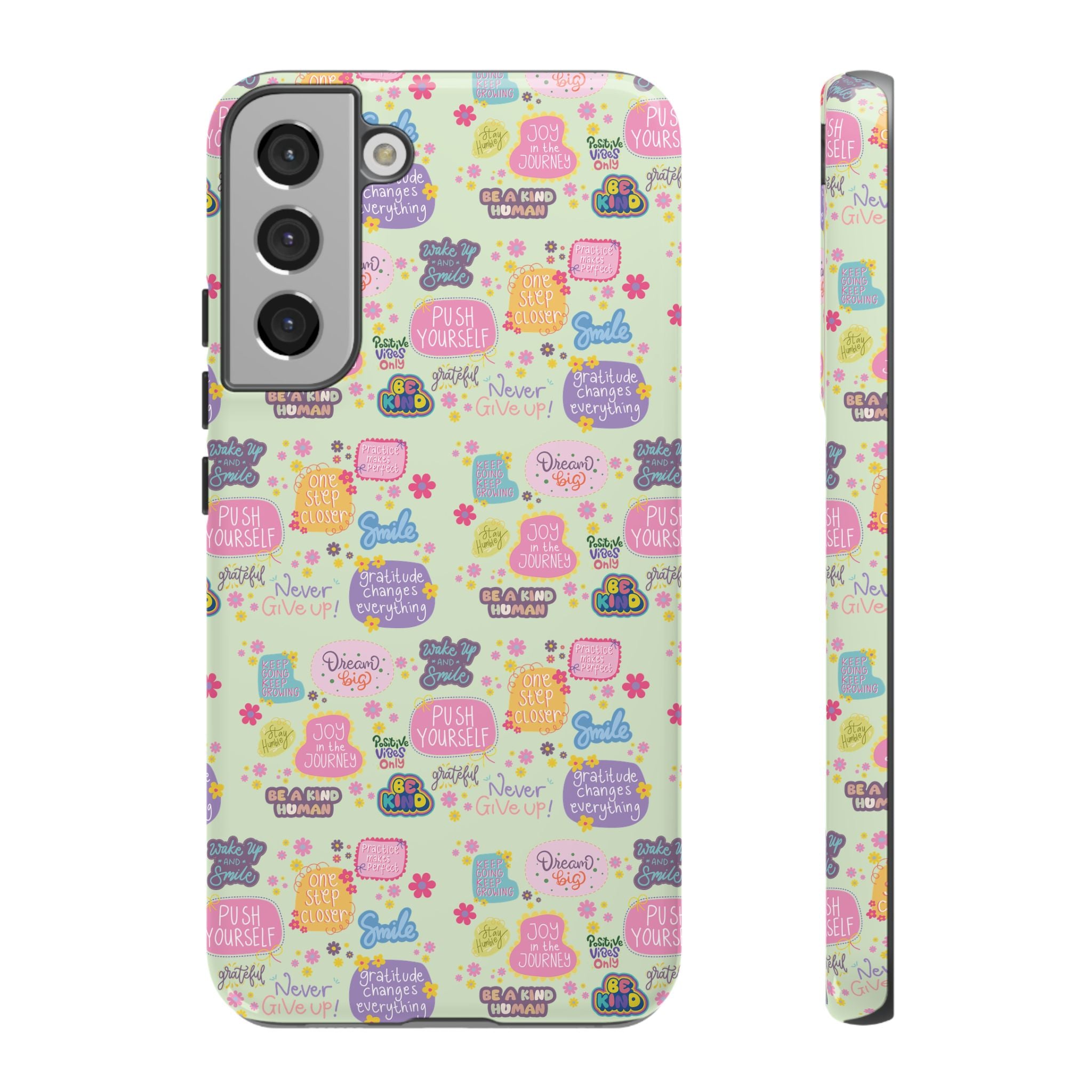 Good Vibes Only Protective Phone Case  Shockproof Slim Aesthetic Motivational Quote Cover, Positive Affirmation Gift for Mom, Teens & Besties | iPhone & Galaxy