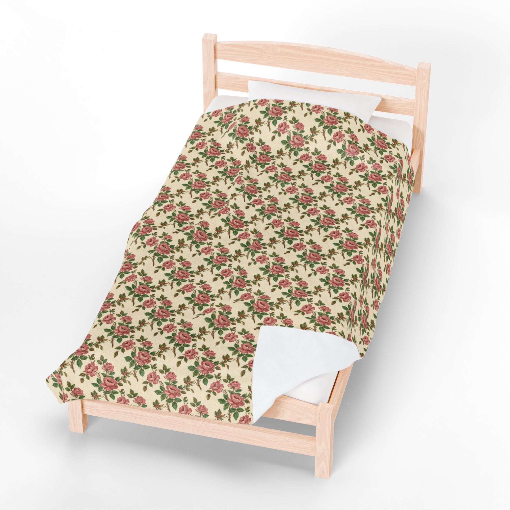 Vintage Franciscan Rose Plush Blanket - Cozy Throw Blanket