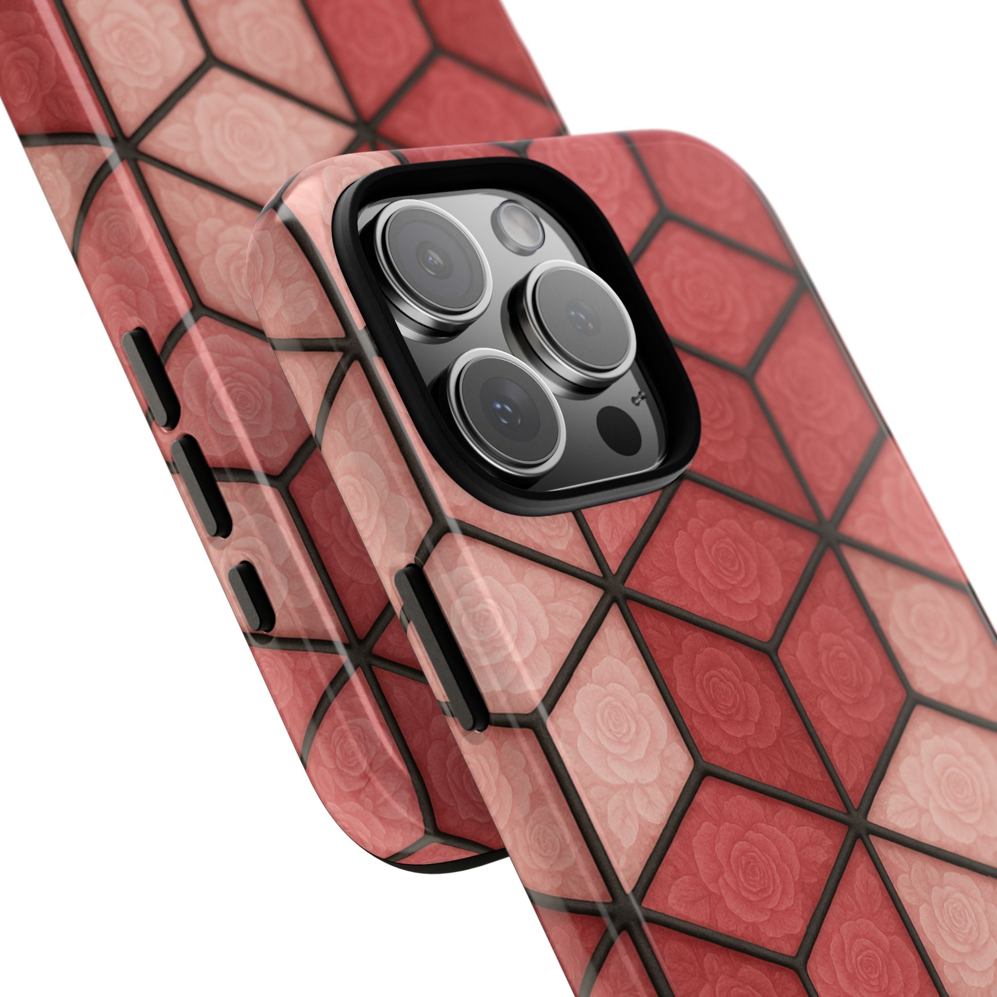 Geometric Stained Glass Illusion Phone Case Colorful Abstract Art, Aesthetic Protective Cover for iPhone, Samsung & Google, Unique Gift Idea Mom