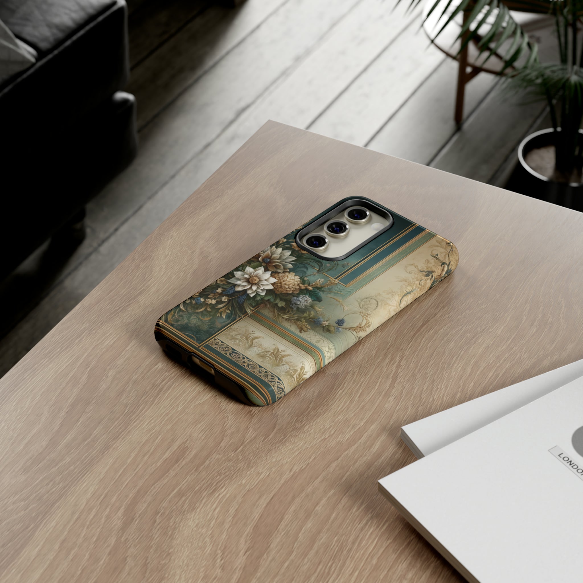 Victorian Floral Boho Luxury Phone Tough Case Floral Elegant Durable Stylish for Modern Devices iPhone 15, Samsung iPhone Samsung Accessory Gift for Her.