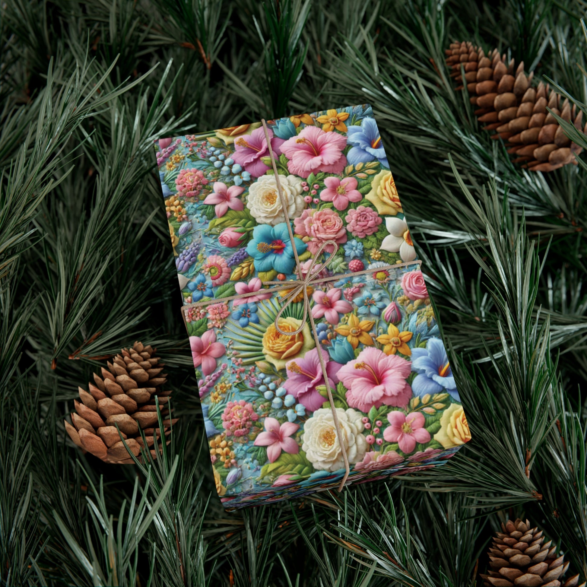 Gift Wrap Pastel Floral Wrapping Paper Elegant Flower Design, Premium Quality Gift Wrap for All Occasions, Beautiful Versatile for Birthdays, Weddings, and More Decor - MRSBYVALLE