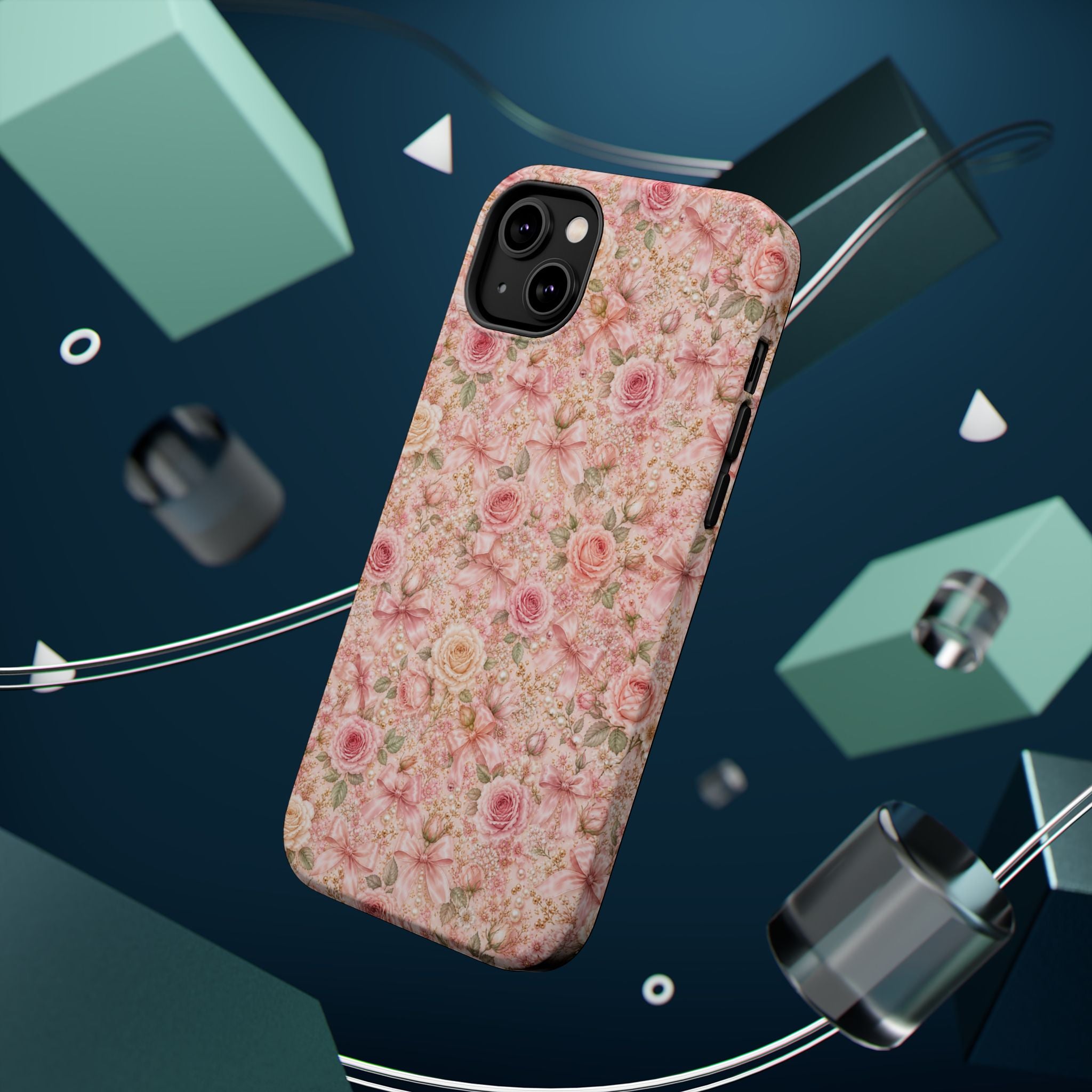 Floral Rose Pattern Magnetic Impact-Resistant Phone Case iPhone and Samsung