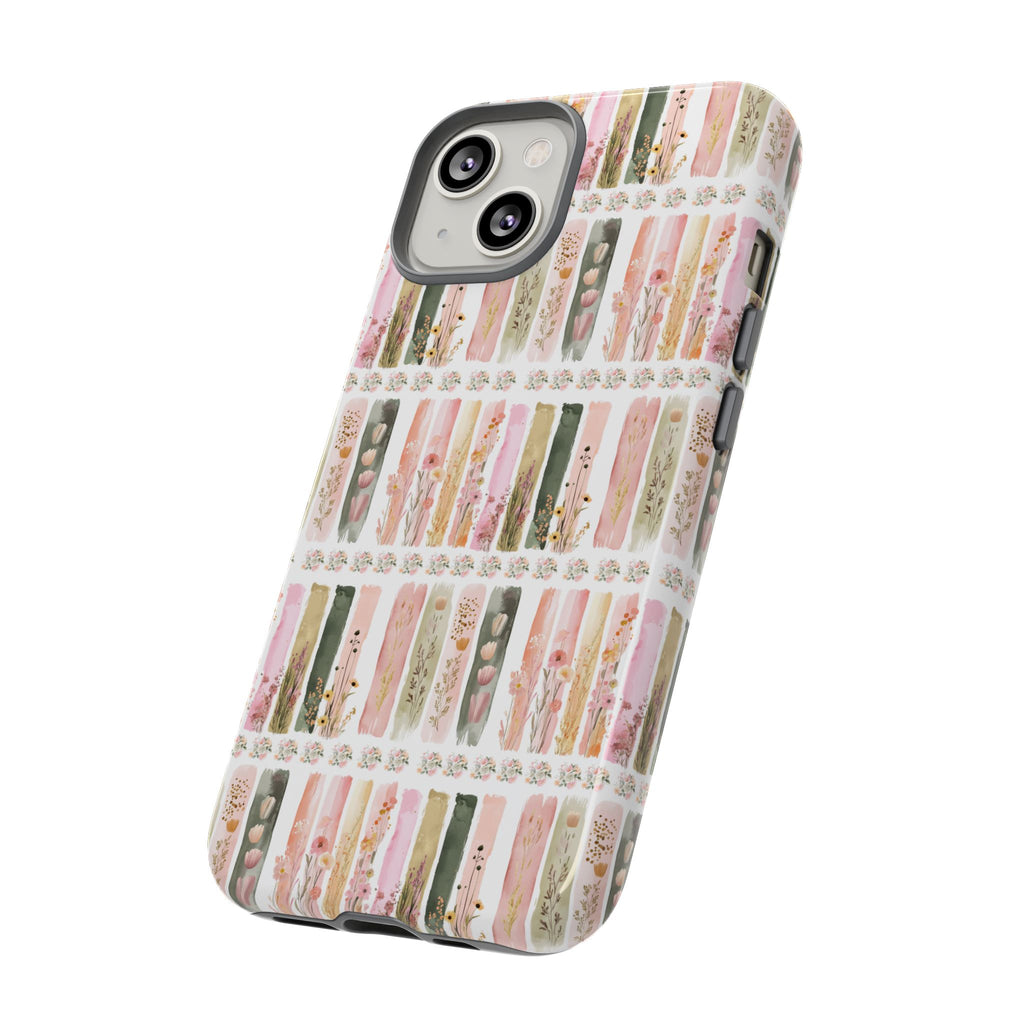 Pastel Brushstroke Floral Phone Case Soft Illusion Flower Design, Aesthetic Protective Cover, Feminine Style, Cute Gift for Her, Fits Most Models