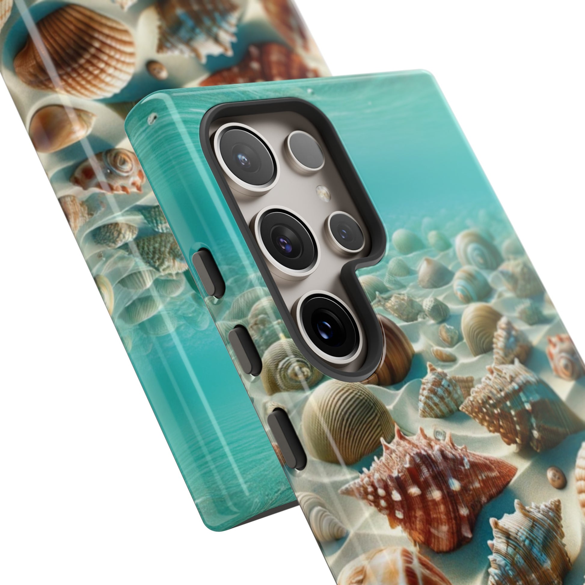 Plush Ocean Bliss Turquoise Seashell Ocean Beach View Protective Phone Case Gift for Her Phone 15, Samsung iPhone Samsung Gift for Her Case iPhone 15, Samsung iPhone Samsung Accessory Gift for Her.