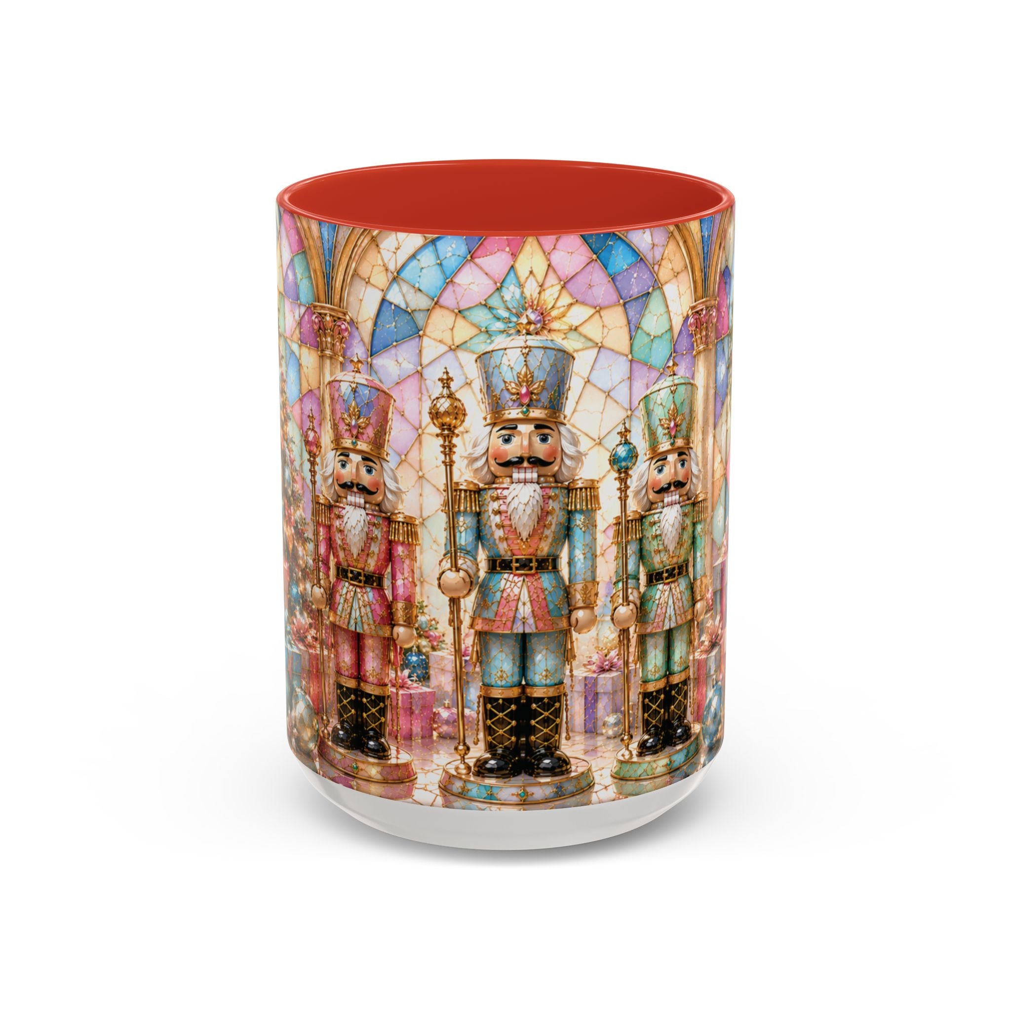 Nutcracker Christmas Coffee Mug – Festive Stained-Glass Holiday Accent Cup (11/15oz) Gift for Her
