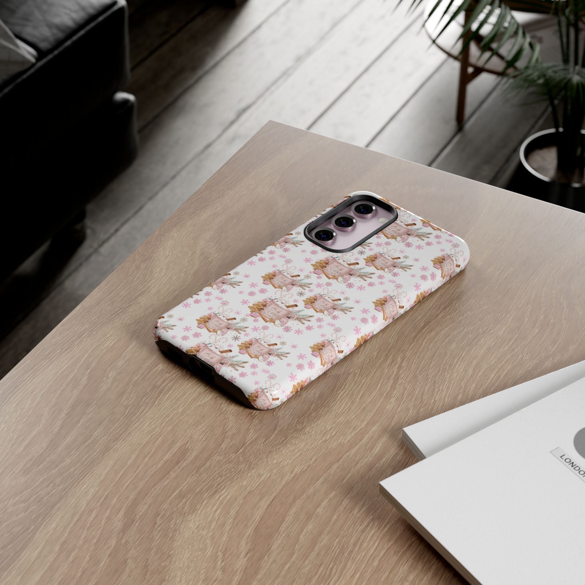 Baby it's Cold Outside Pink and White Phone Case Unique Holiday Protection for Your Device | Stylish & Durable Cover Gift for Her Phone 15, Samsung iPhone Samsung Accessory Gift for Her