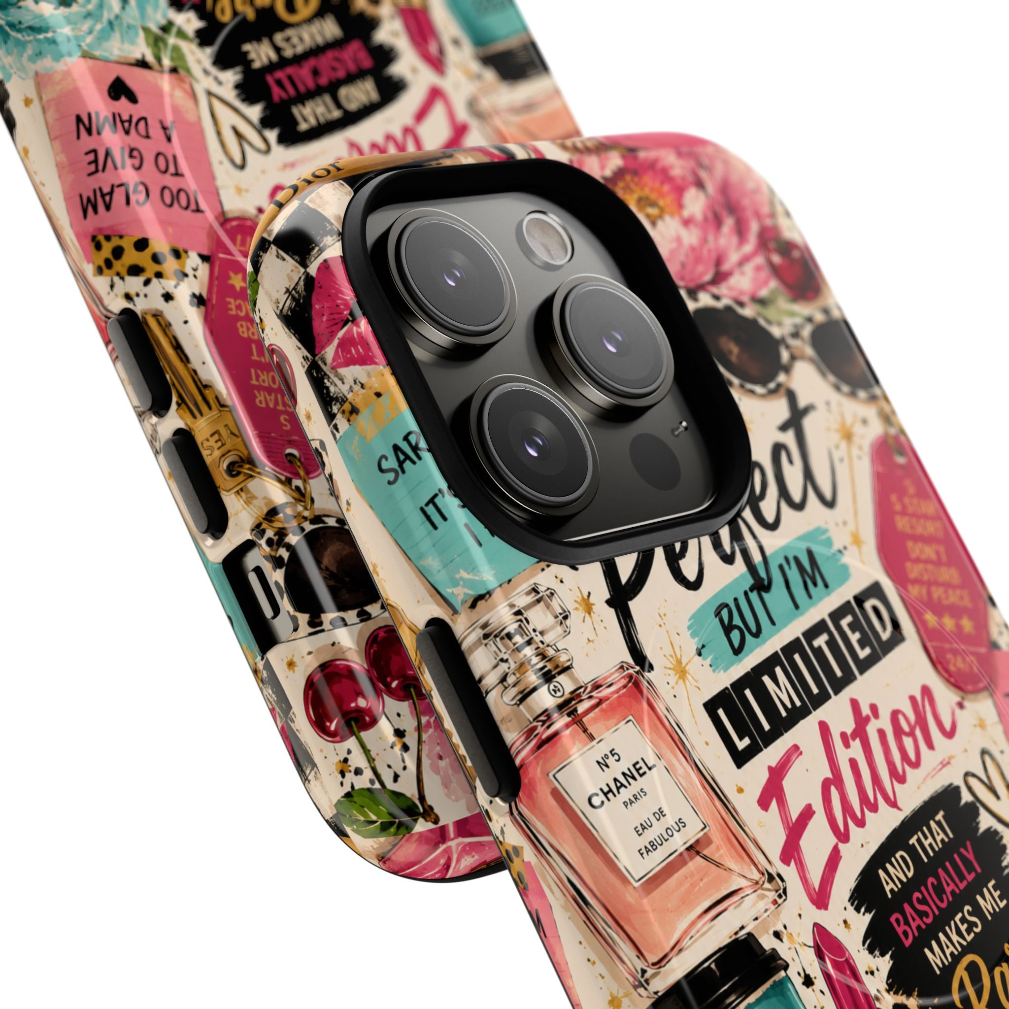Perfect I'm Limited Edition phone case Tough Magnetic Case has Retro Funny Women's Gift Chic Pink Vintage iPhone & Samsung