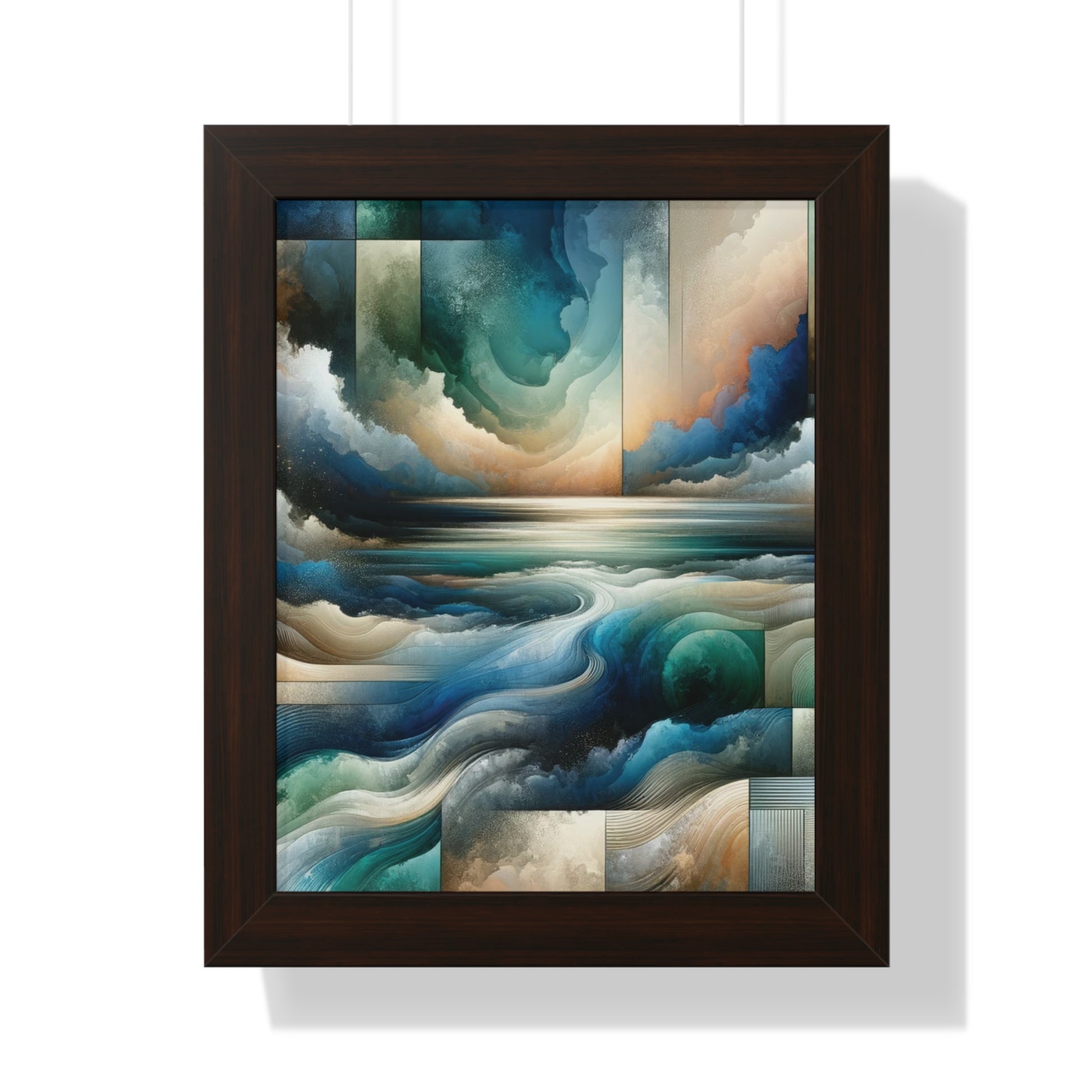 Contemporary Elegance Abstract Modern Art Framed Canvas Print Wall Classic Encased in Black, White, or Walnut Frames with Durable Acrylic Protection Ready to Hang Timelessly Crafted..
