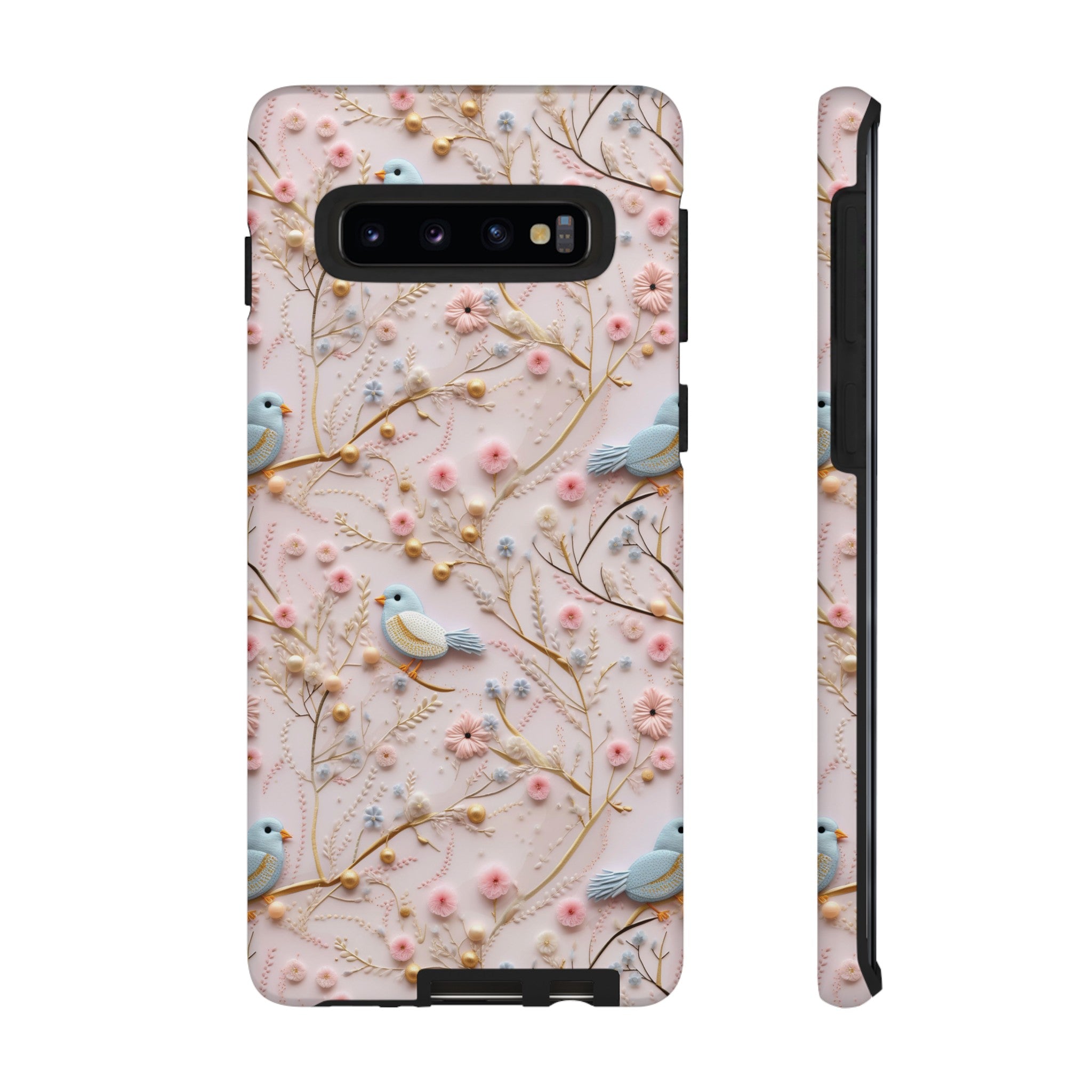 3D Birds Elegant Faux Flowers Phone Case Stylish & Durable for iPhone Samsung Gift iPhone 15, 14, 13 Samsung Pixel Gift for Mom Accessory Gift for Her