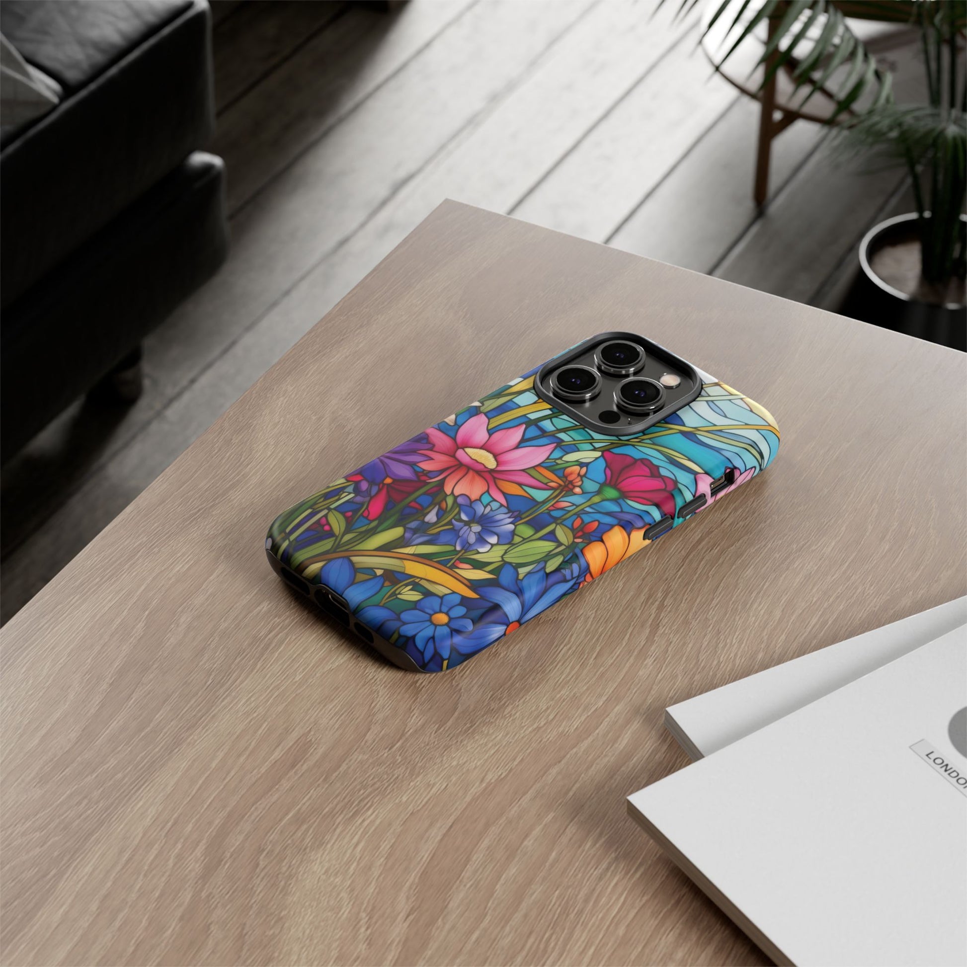 Wildflowers Stain Glass Illusion Phone Case Unique Holiday Protection for Your Device | Stylish & Durable Cover Gift for Her Phone 15, Samsung iPhone Samsung Accessory Gift for Her