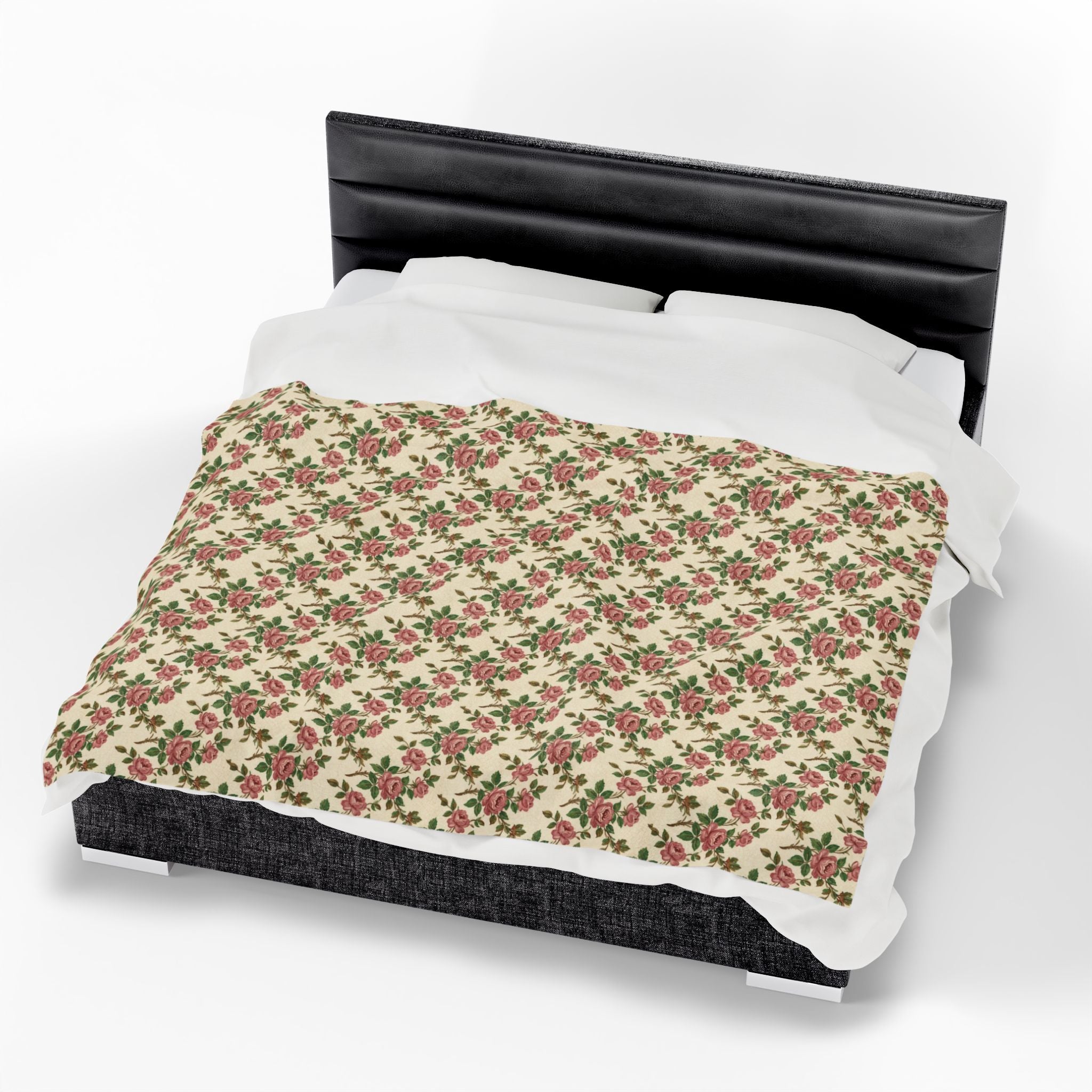 Couverture polaire rose vintage Franciscan - Plaid douillet