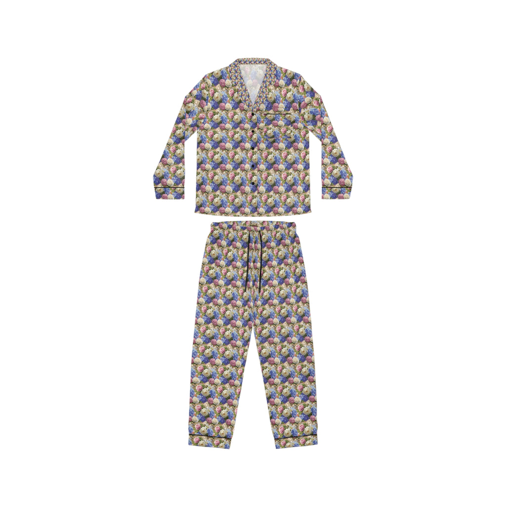 Floral pajama set on a white background