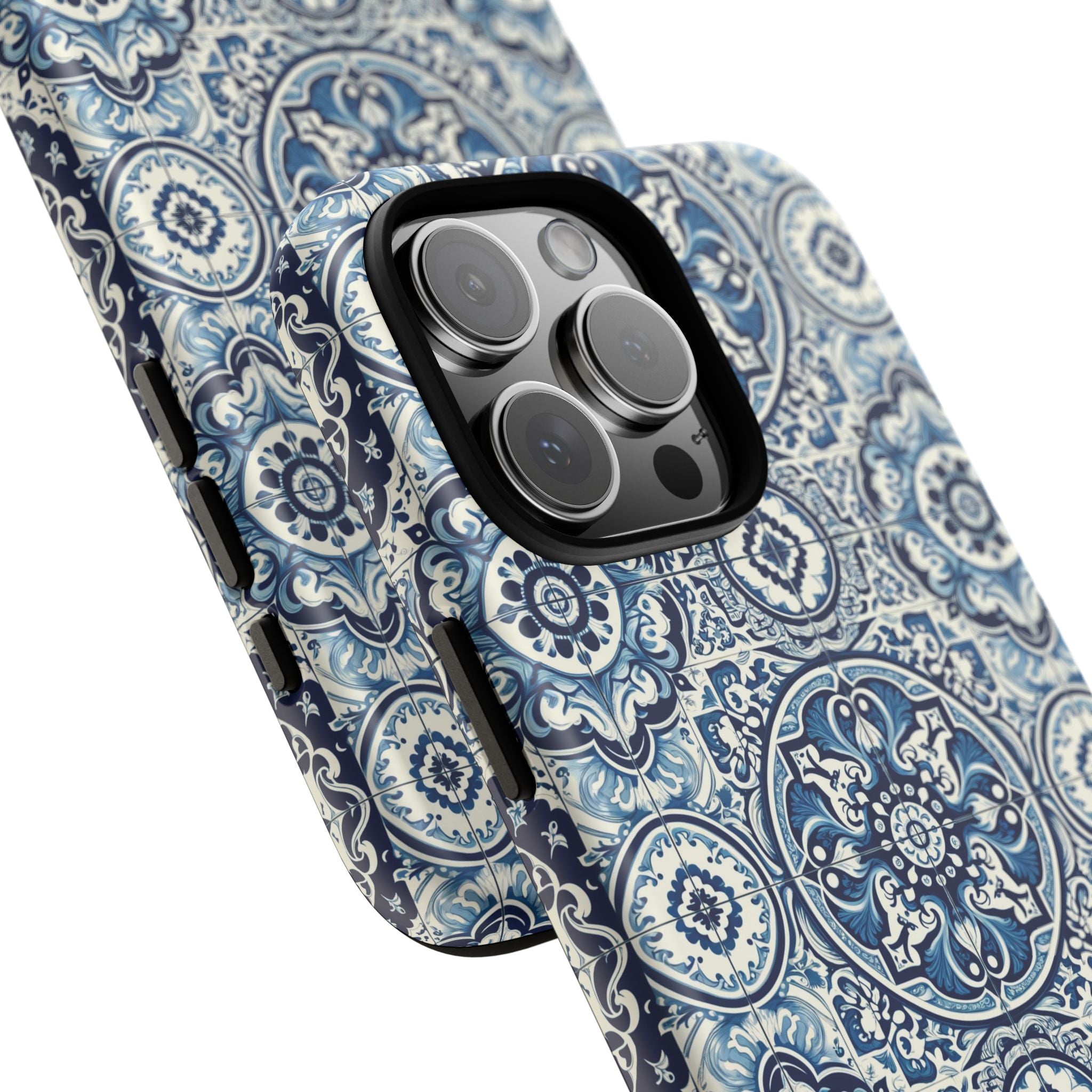 Azulejo Tile Phone Case Elegant Mediterranean Blue Porcelain Design iPhone 17, 16, 15, Samsung iPhone Samsung Accessory Gift for Her