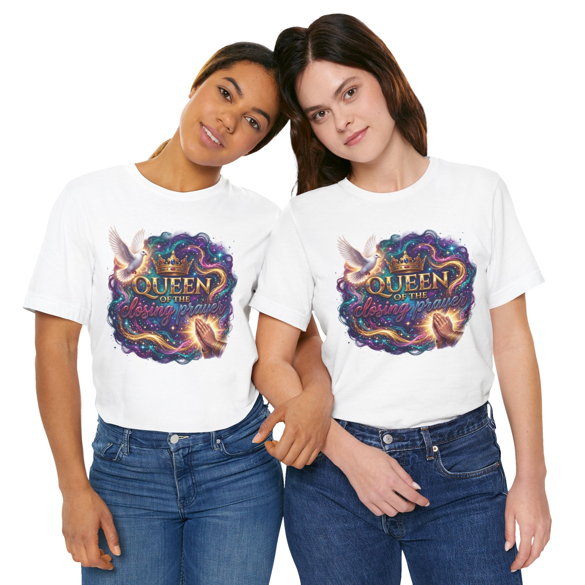 Queen of the Closing Prayer Christian T-Shirt | Funny Church Shirt for Women | Faith-Based Graphic Tee