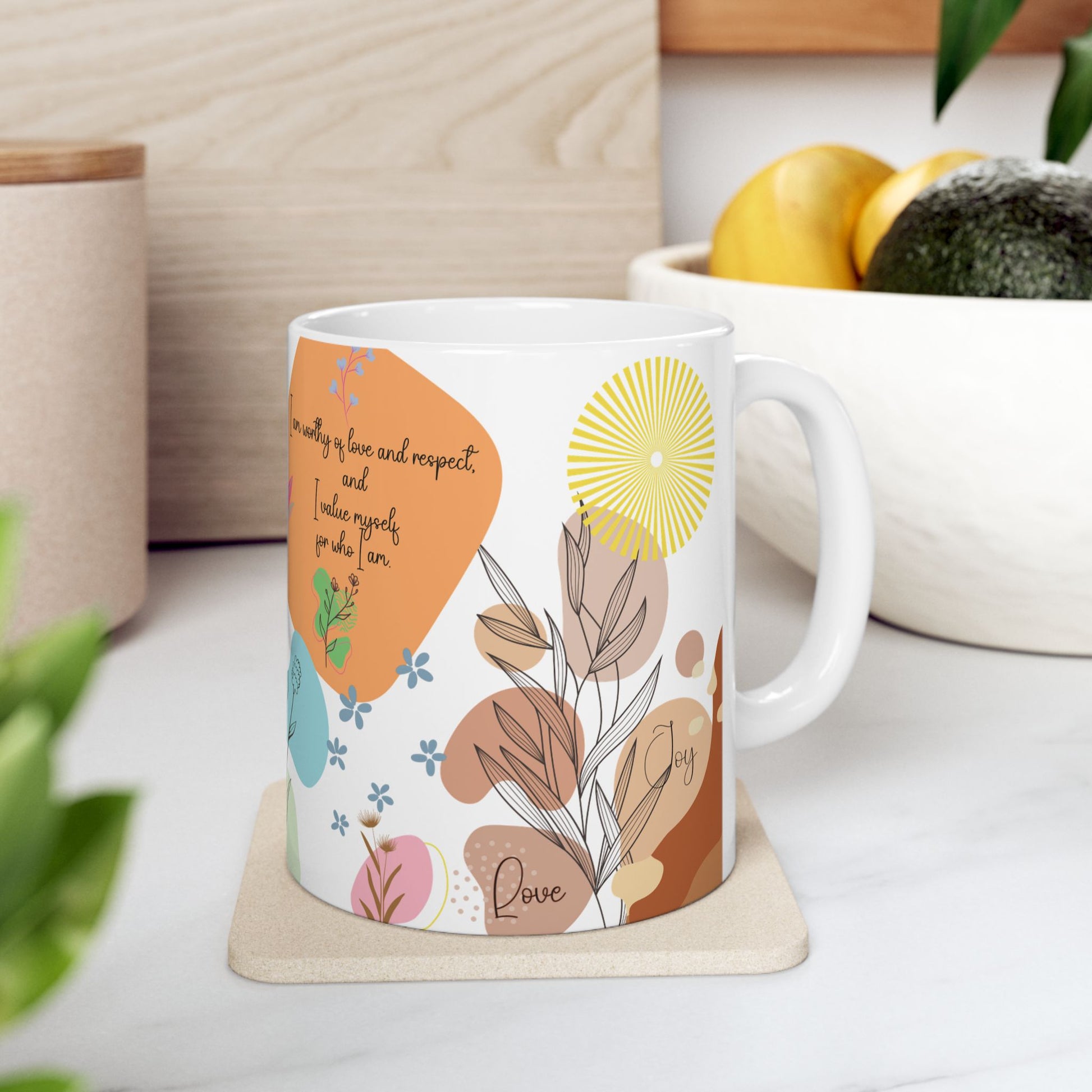 Daily Motivation Mug Positive Affirmations Ceramic Coffee Mug (11oz, 15oz) – Uplifting Quote Cup for Confidence, Mindfulness & Self-Care Gift Her