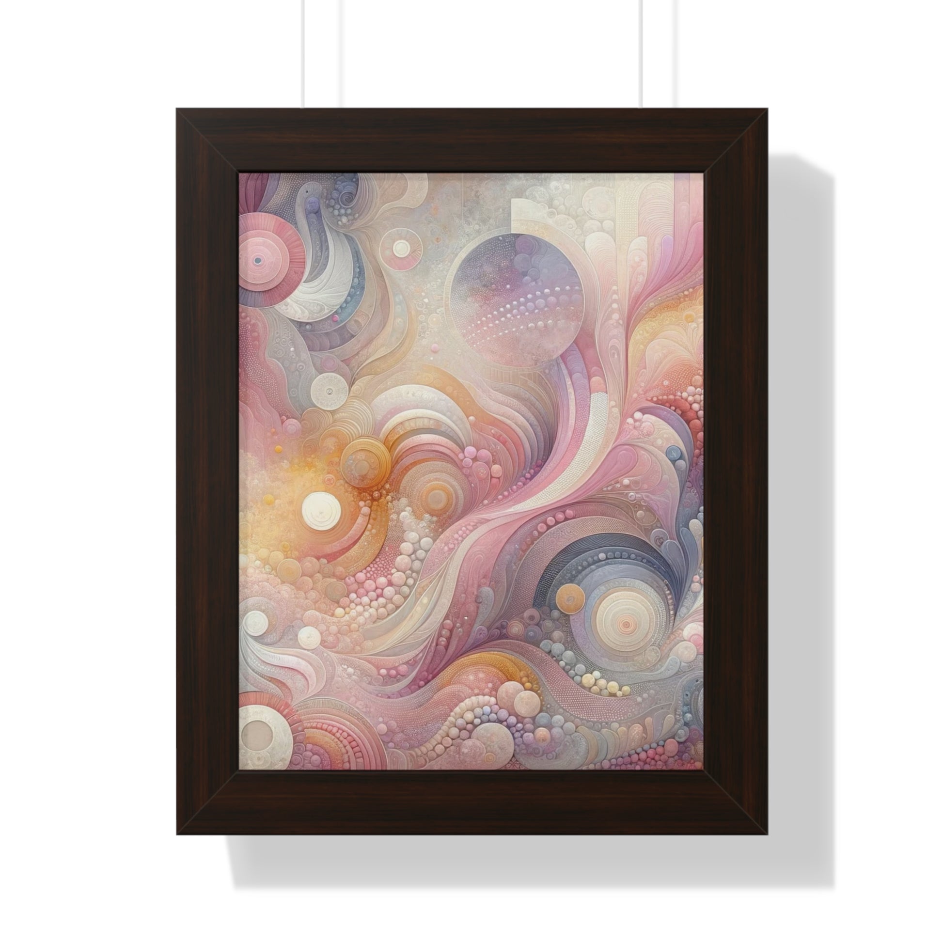 Pink Contemporary Elegance Abstract Modern Art Framed Canvas Print Wall Classic Encased in Black, White, or Walnut Frames with Durable Acrylic Protection Ready to Hang Timelessly Crafted..