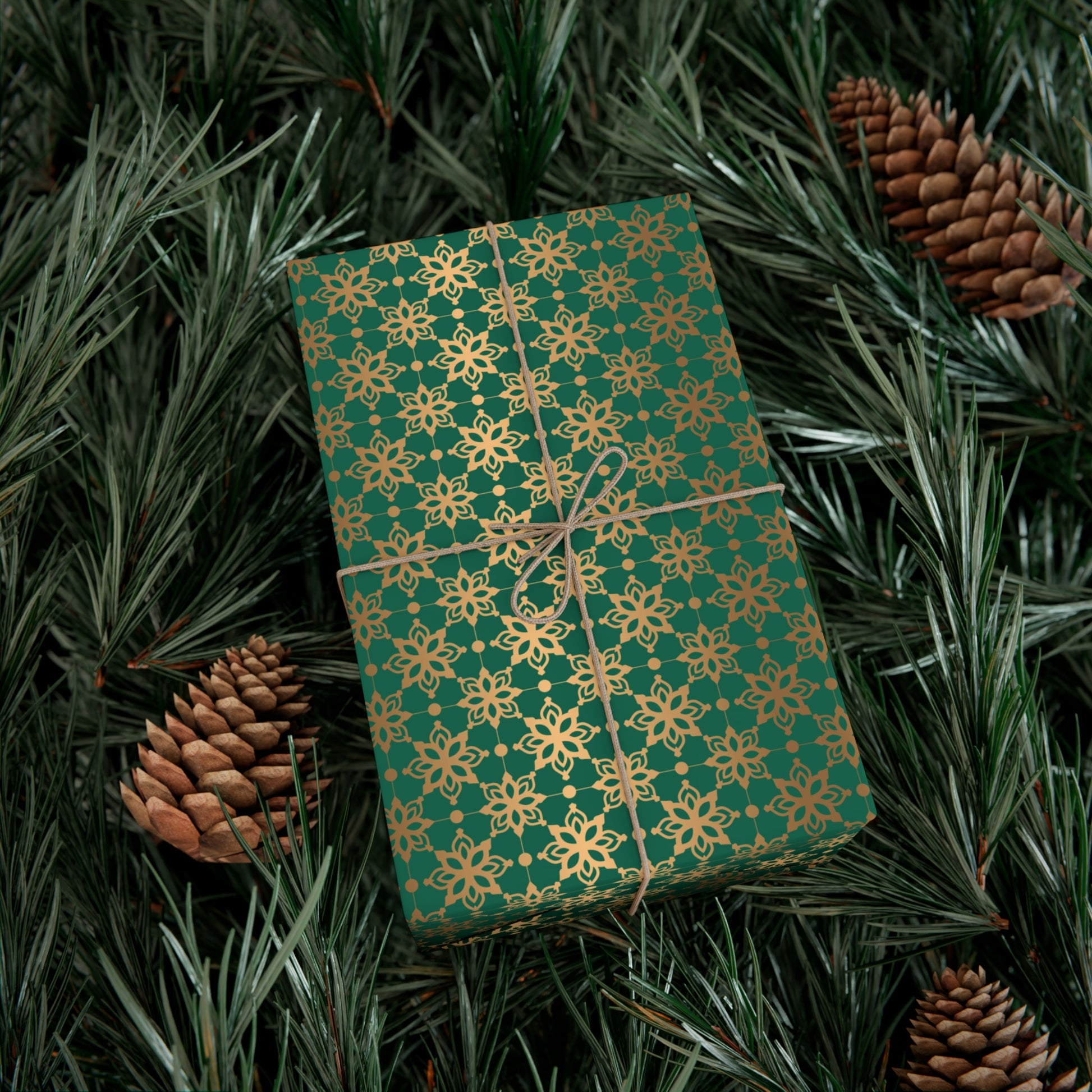 Elegant Luxuries Emerald Green Wrapping Paper with Gold Accents Perfect for Christmas Gifts, Weddings, & Special Occasions – Premium Quality Gift Wrap for Luxurious Presentation - MRSBYVALLE