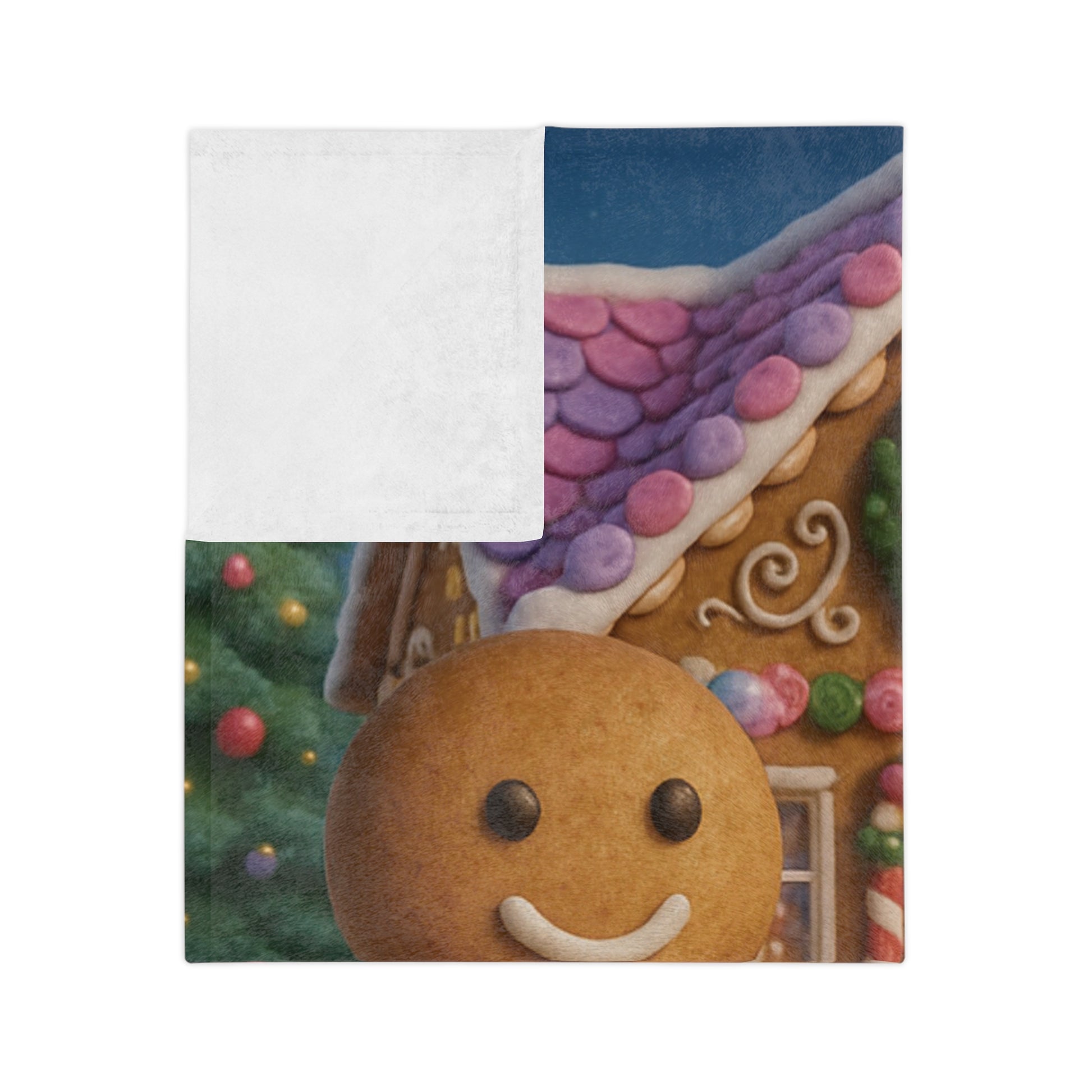 Cozy Microfiber Blanket Gingerbread Family Design | Perfect Gift for Her, Fun Holiday or Housewarming Present, Cute & Festive Decor