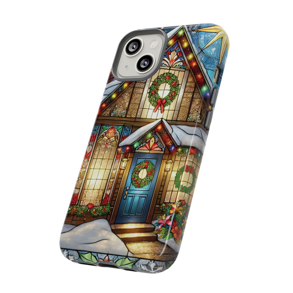 Stain Glass Christmas Phone Case Unique Holiday Protection for Your Device | Stylish & Durable Cover Gift for Her Phone 15, Samsung iPhone Samsung Accessory Gift for Her