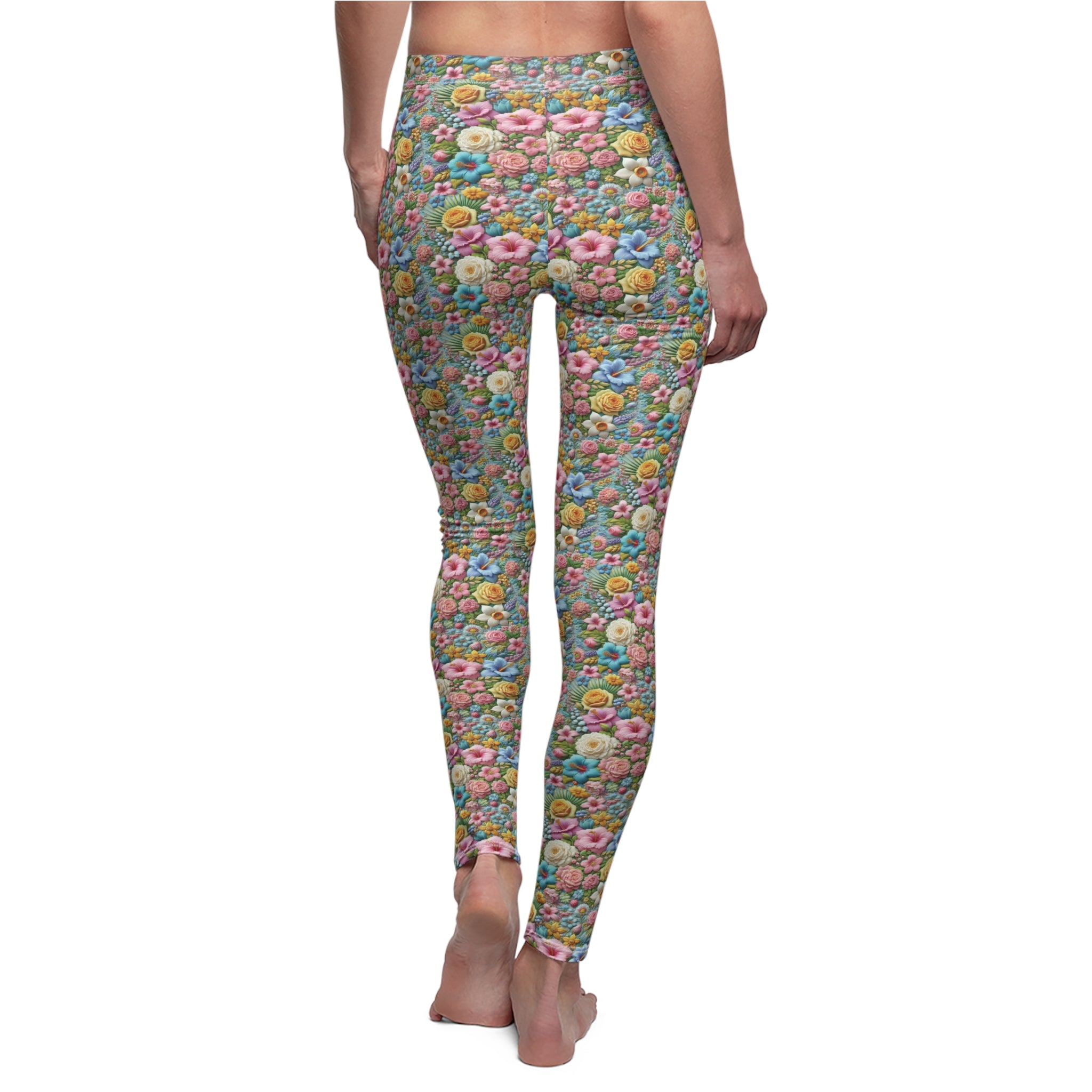 Floral Women's Casual Leggings Stylish, Comfortable High-Waisted Yoga Pants for Everyday Wear, Workout, and Lounge – Perfect Gift Idea for Her – Available in Plus Sizes - MRSBYVALLE